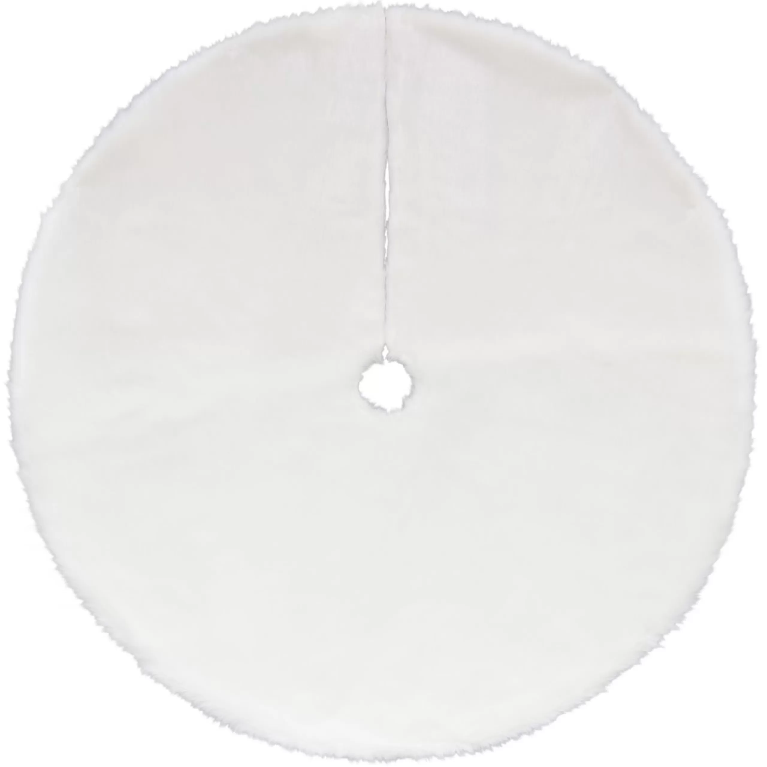 48 Inch And Smaller*Dyno 48" White Plush Solid Round Christmas Tree Skirt