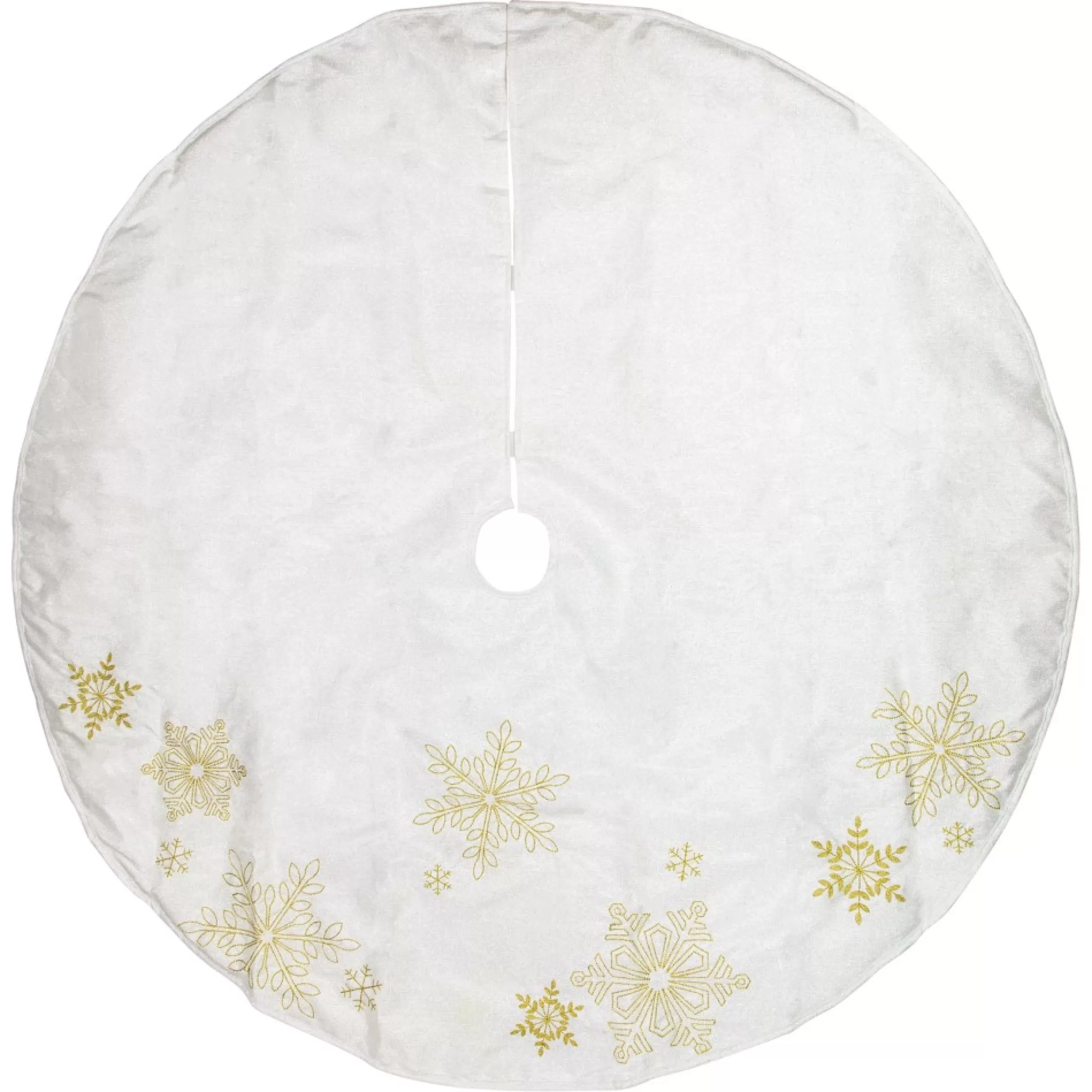 48 Inch And Smaller*Northlight 48" White With Gold Embroidered Snowflakes Christmas Tree Skirt