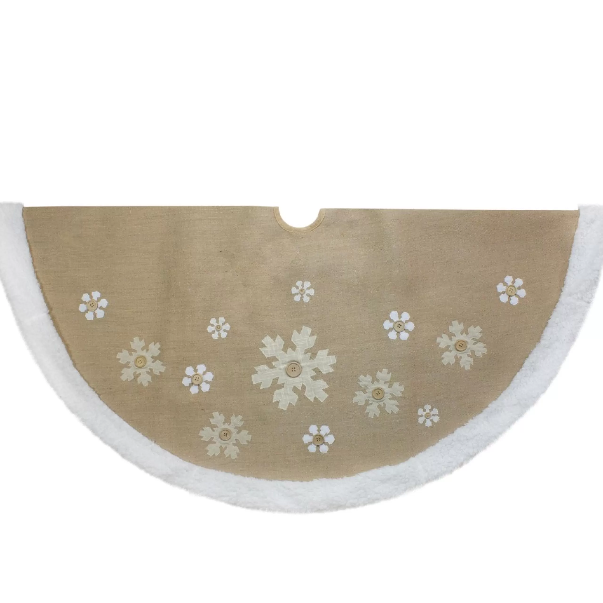 48 Inch And Smaller*Northlight 48-Inch Beige And White Snowflake Embroidered Christmas Tree Skirt