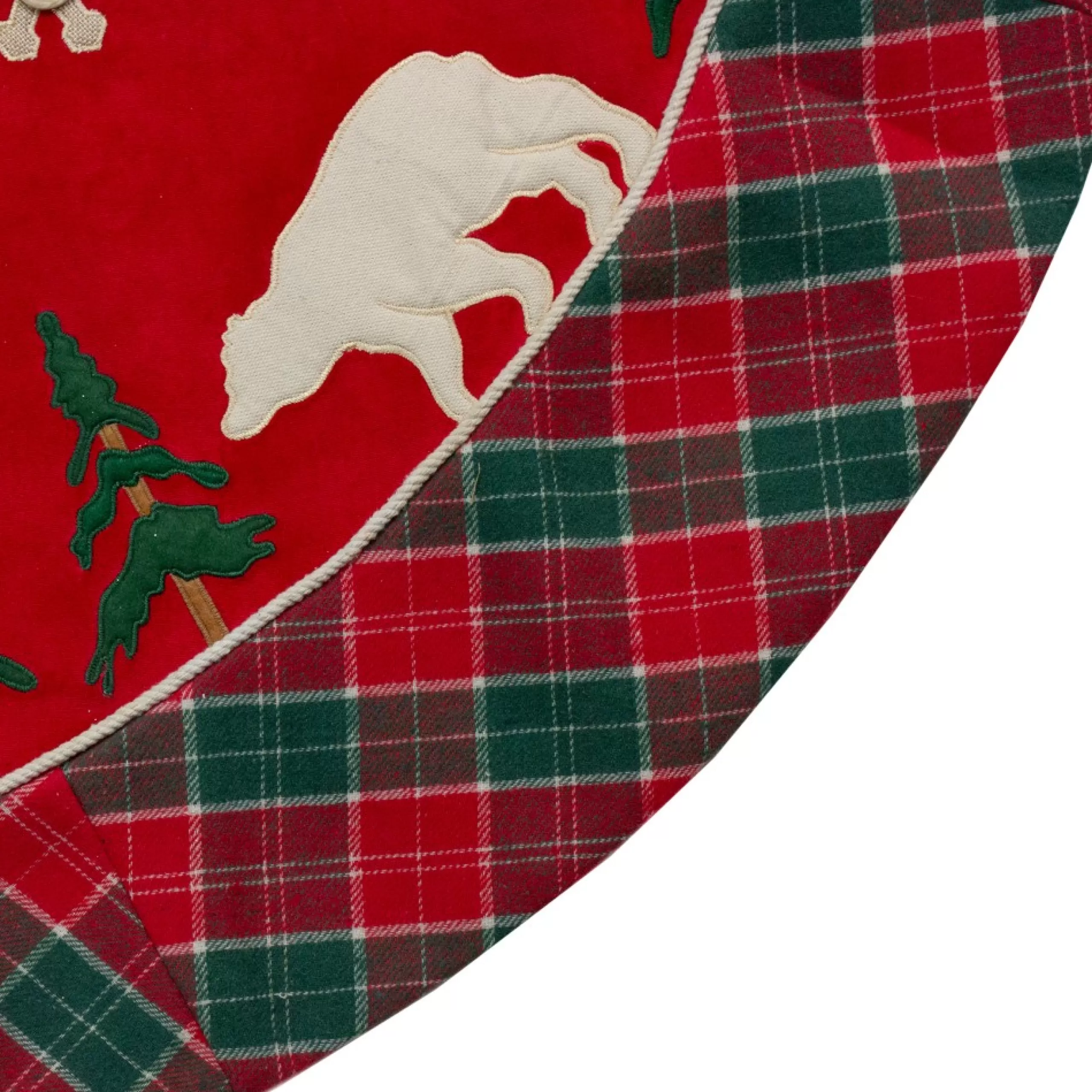 48 Inch And Smaller*Northlight 48-Inch Red And Green Velvet Plaid Christmas Tree Skirt