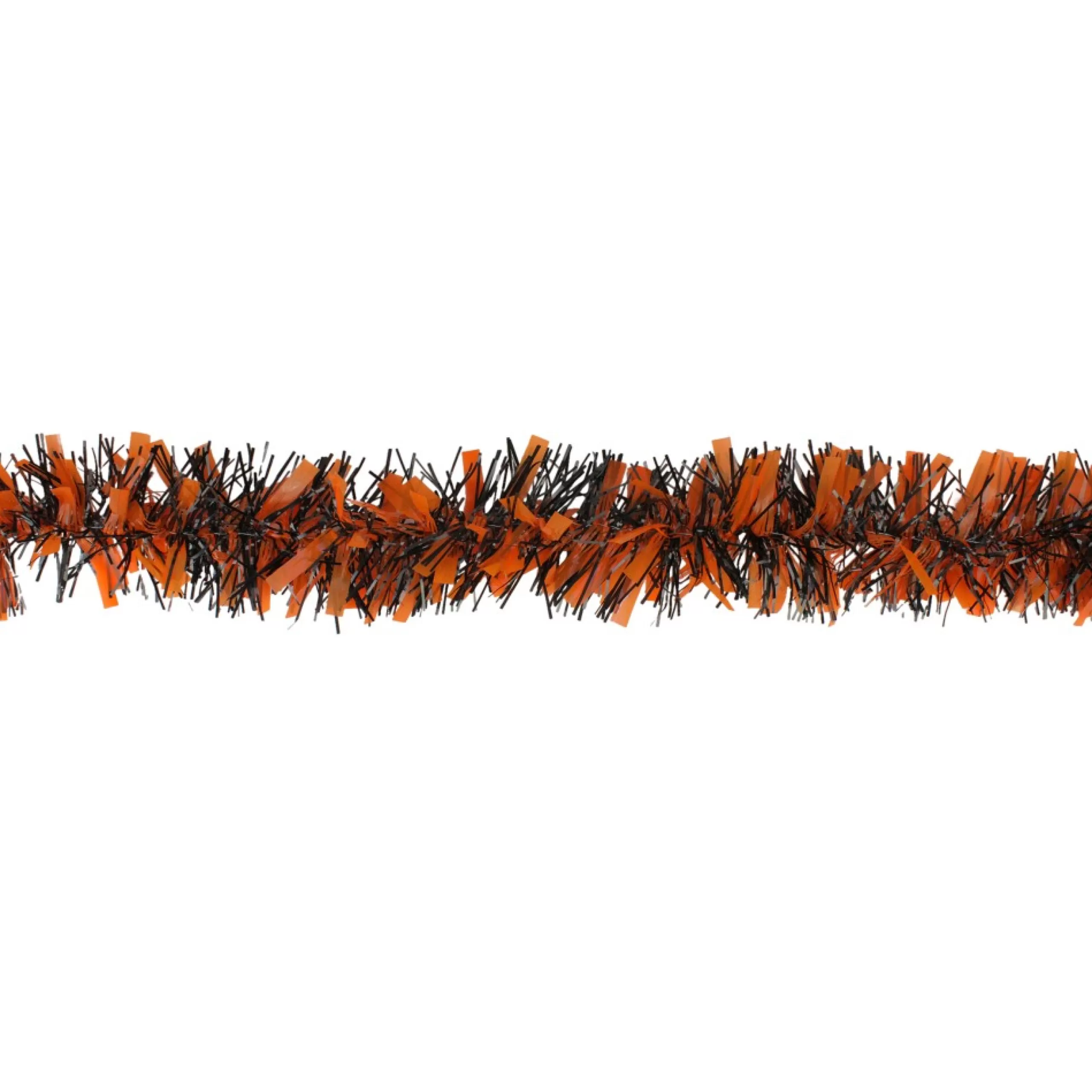 Classic Tinsel Garland*Northlight 50' Orange And Black Halloween Tinsel Garland - Unlit