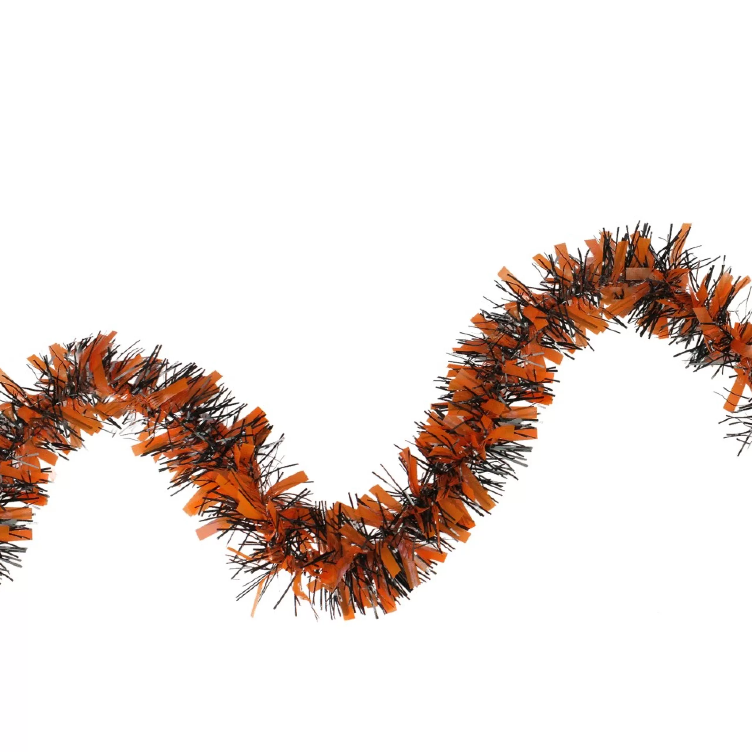 Classic Tinsel Garland*Northlight 50' Orange And Black Halloween Tinsel Garland - Unlit