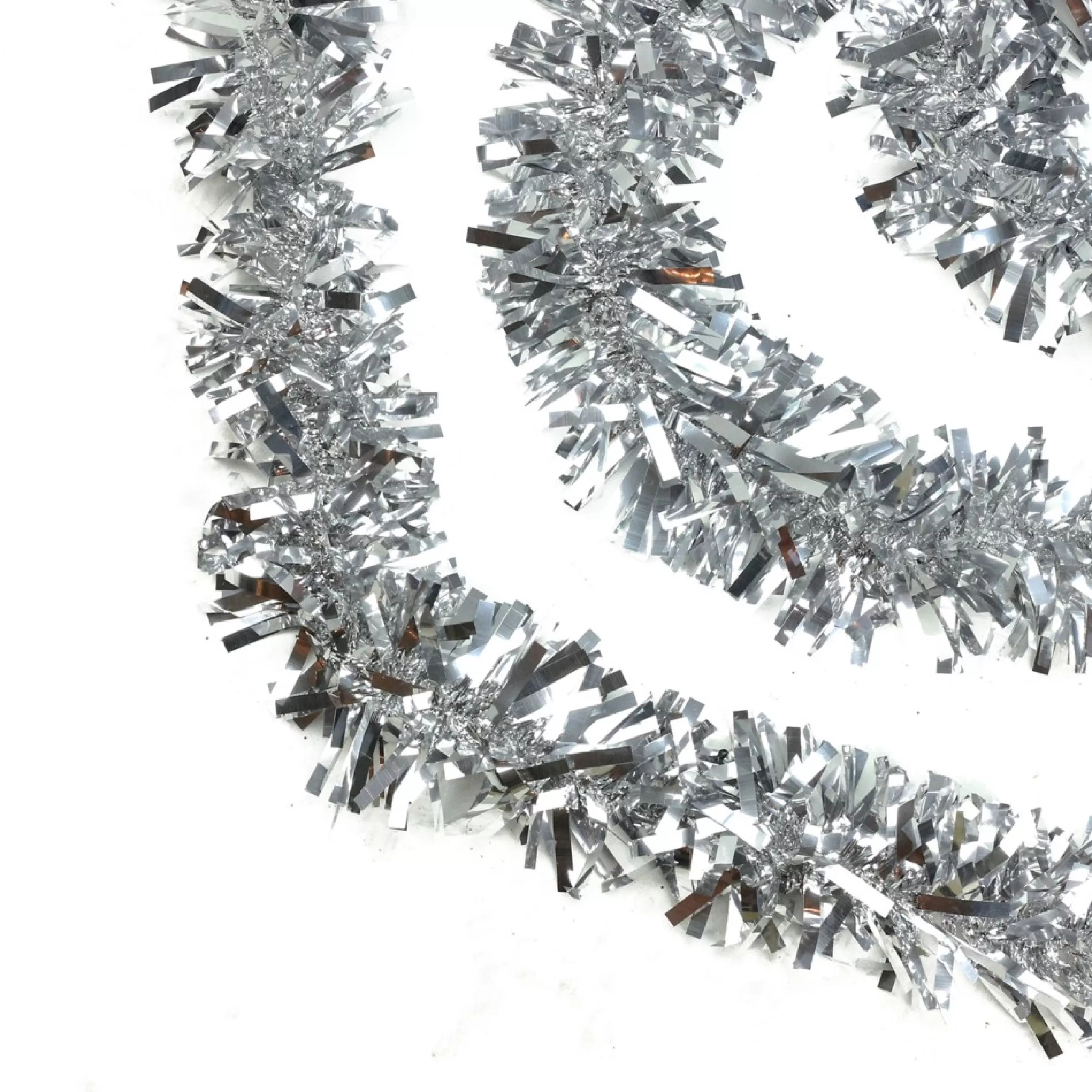 Unlit Garland*Northlight 50' Shiny Silver Wide Cut Christmas Tinsel Garland - Unlit