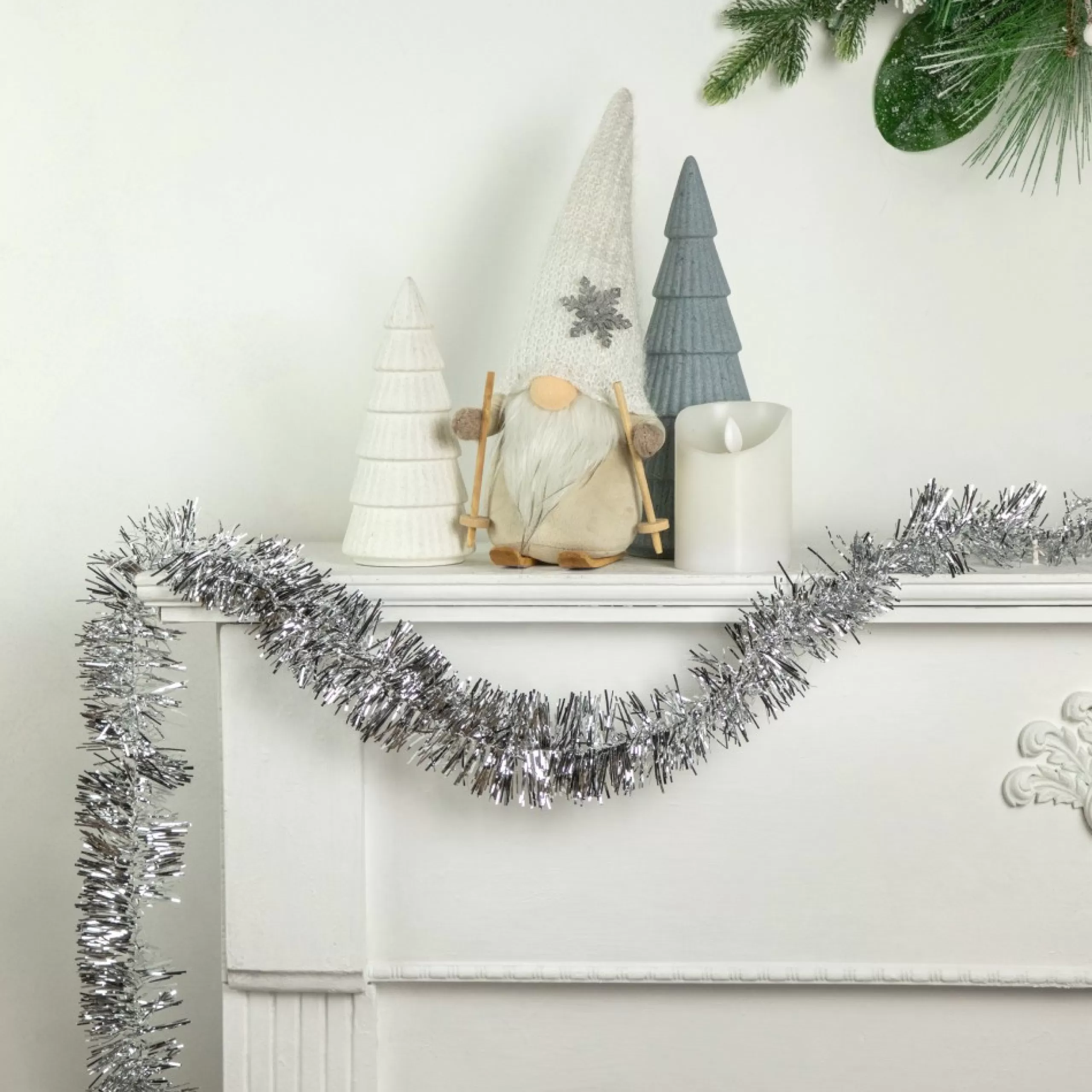 Unlit Garland*Northlight 50' X 2.5" Silver Christmas Foil Tinsel Garland - Unlit