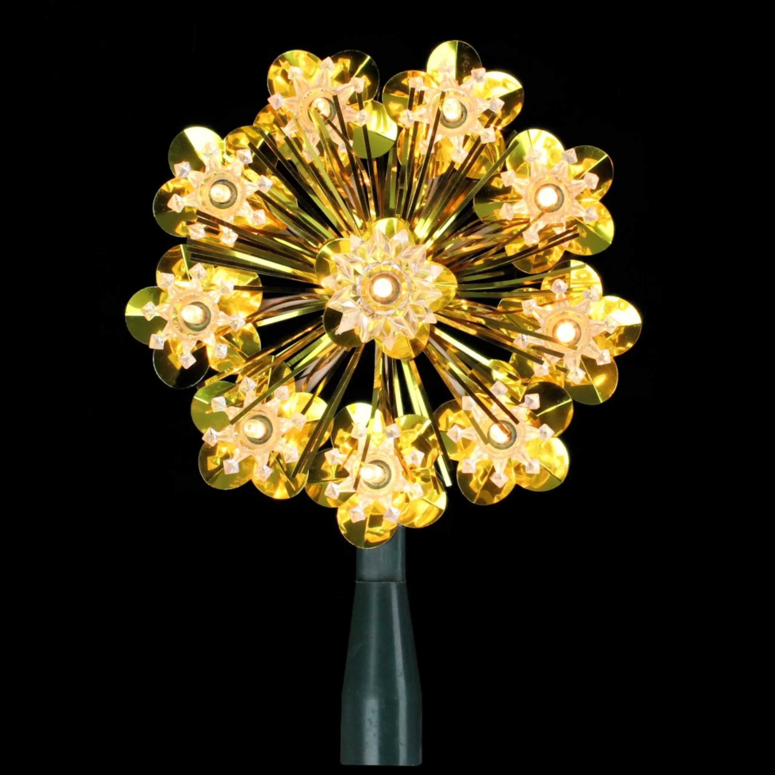 Snowflake Tree Toppers*Northlight 5.5" Gold Snowflake Starburst Christmas Tree Topper - Clear Lights