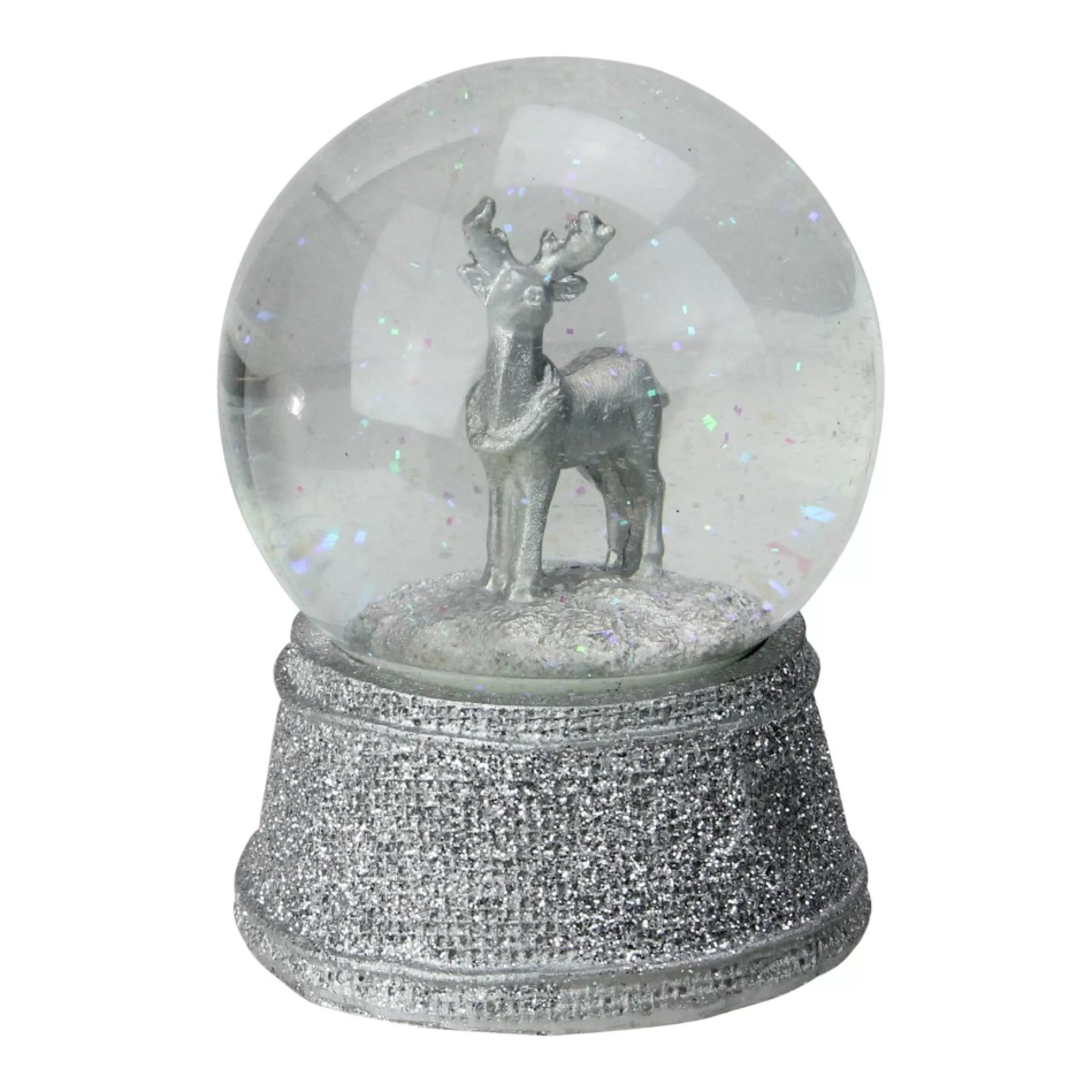 Snow Globes*Northlight 5.5" Silver Glittered Reindeer Christmas Snow Globe