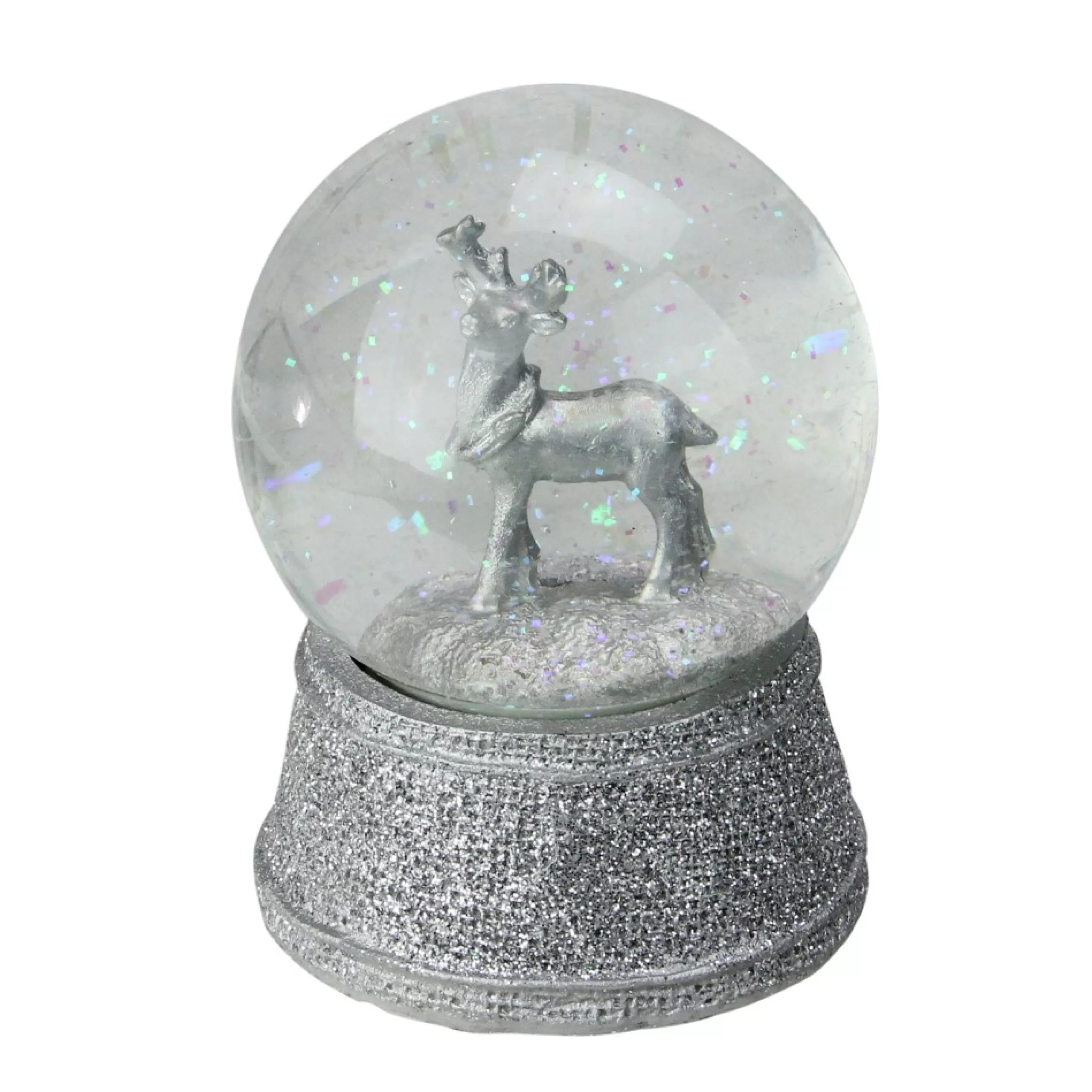 Snow Globes*Northlight 5.5" Silver Glittered Reindeer Christmas Snow Globe