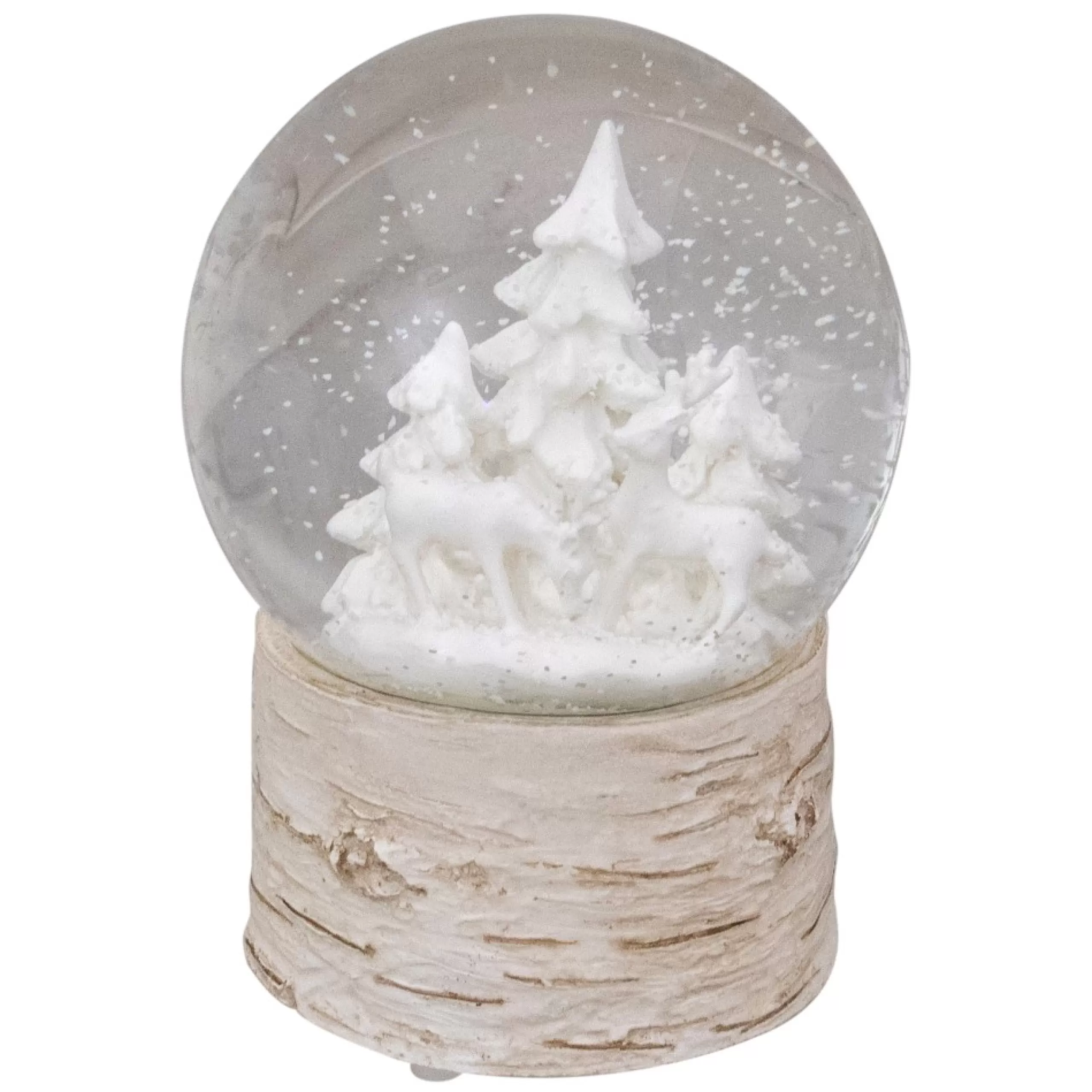 Snow Globes*Northlight 5.5" White Reindeer Woodland Scene Musical Christmas Snow Globe