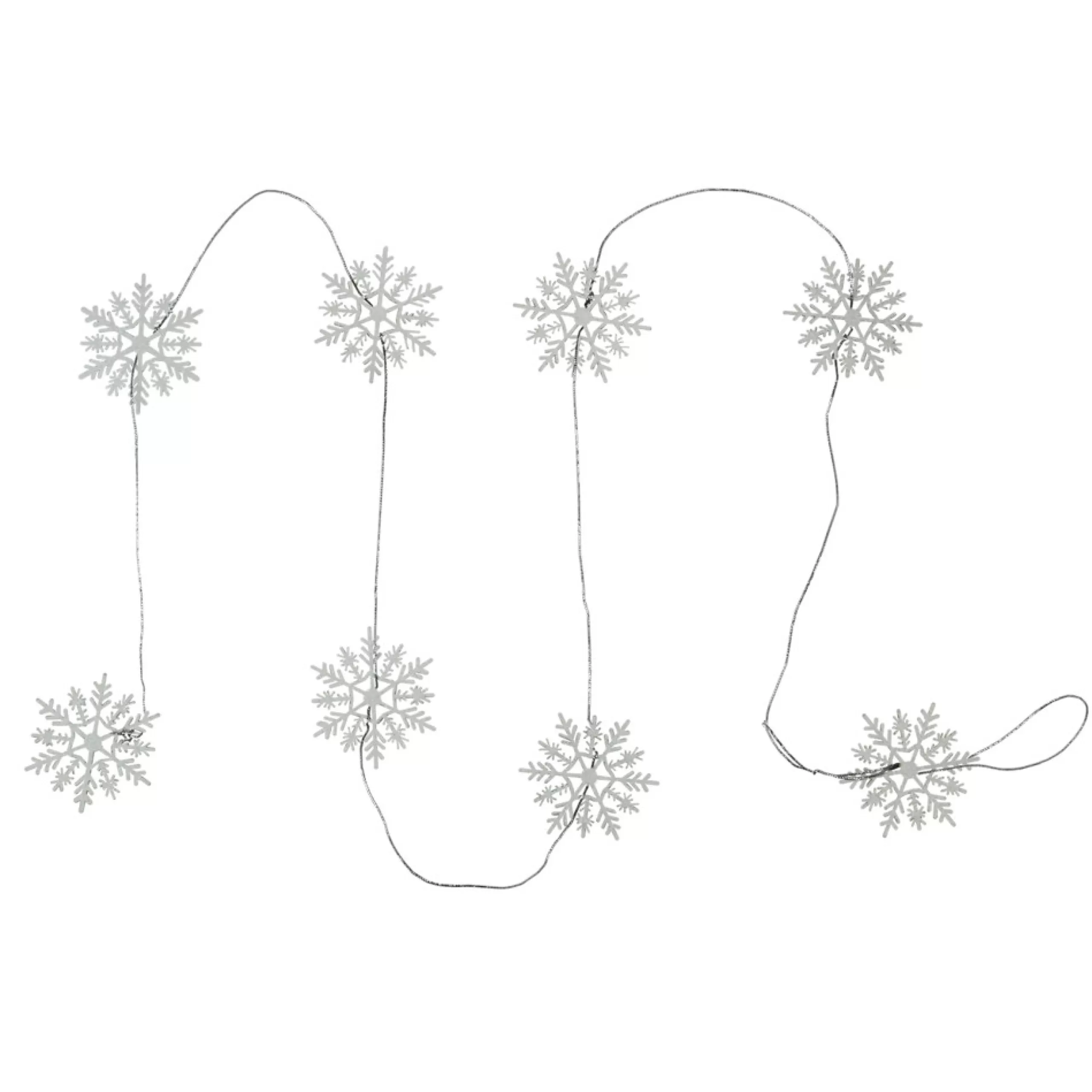 Unlit Garland*Northlight 5' White Glitter Dusted Wooden Snowflake Christmas Garland