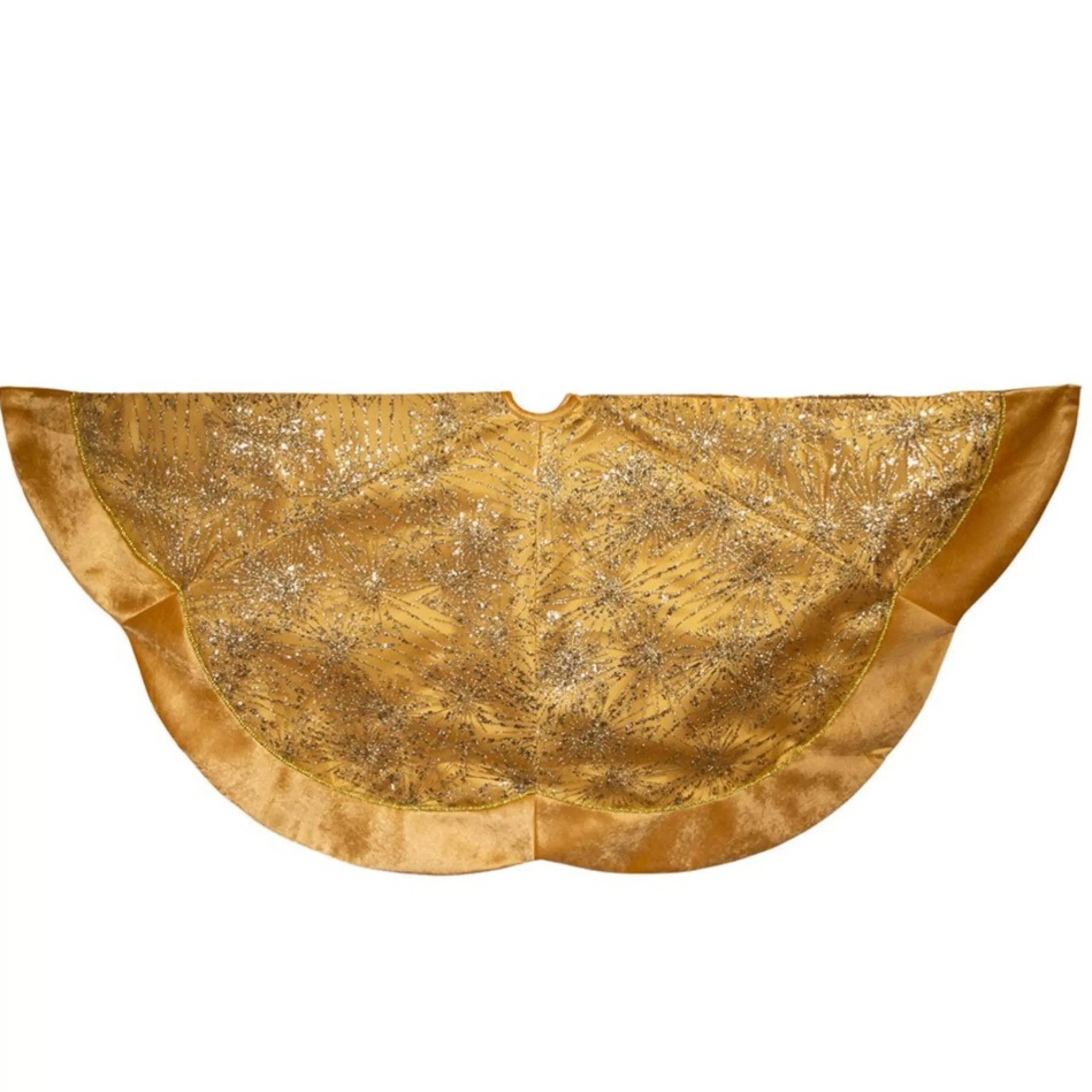 50 Inch And Larger*KSA 60" Gold Velvet With Glittered Christmas Tree Skirt