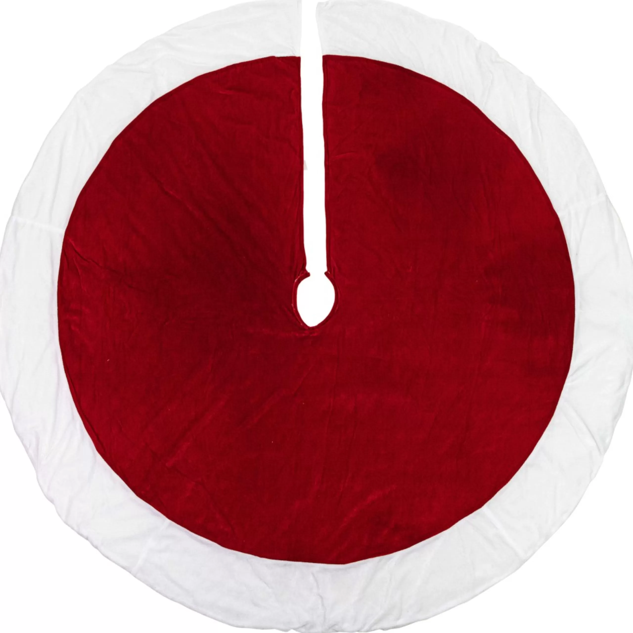 50 Inch And Larger*Northlight 60" Red And White Solid Round Christmas Tree Skirt