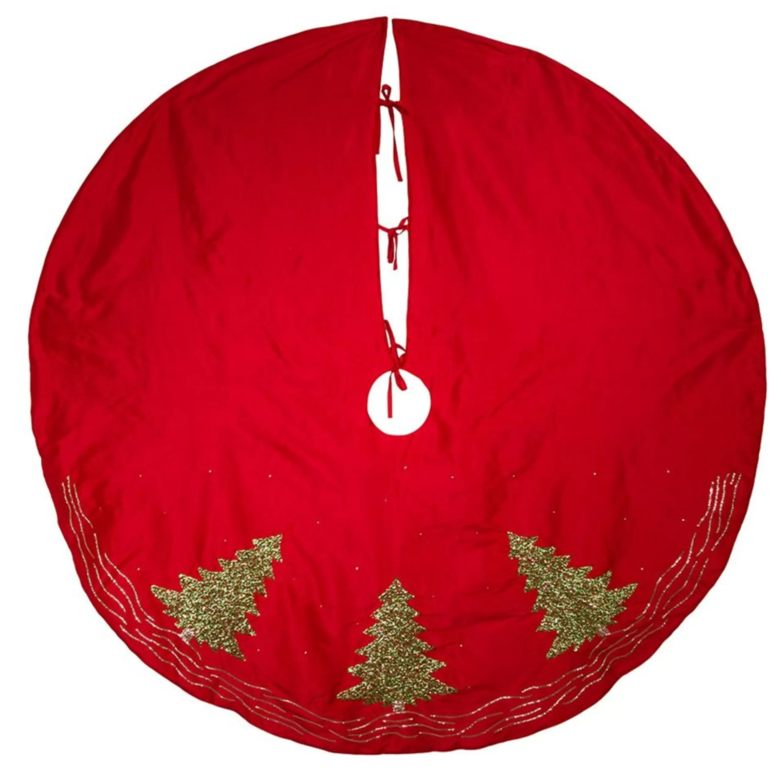 50 Inch And Larger*KSA 60" Sequined Embroidered Christmas Tree Skirt