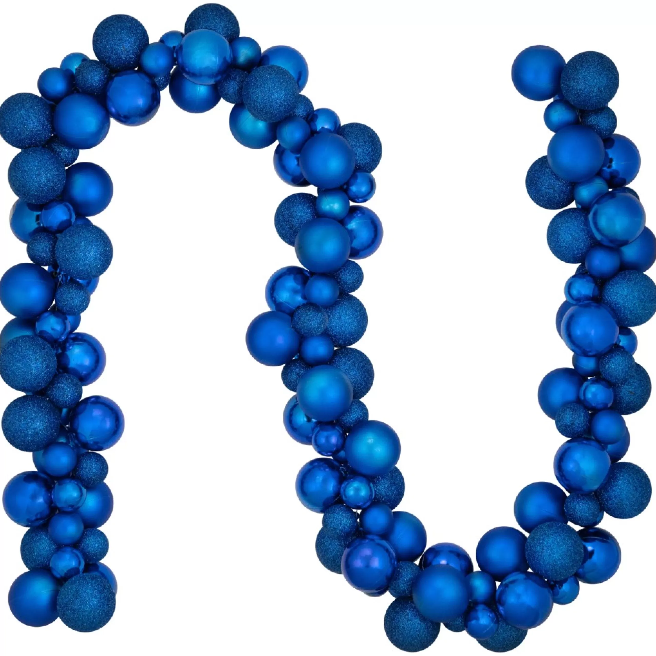 Shatterproof Ball Garland*Northlight 6' Blue 3-Finish Shatterproof Ball Christmas Garland