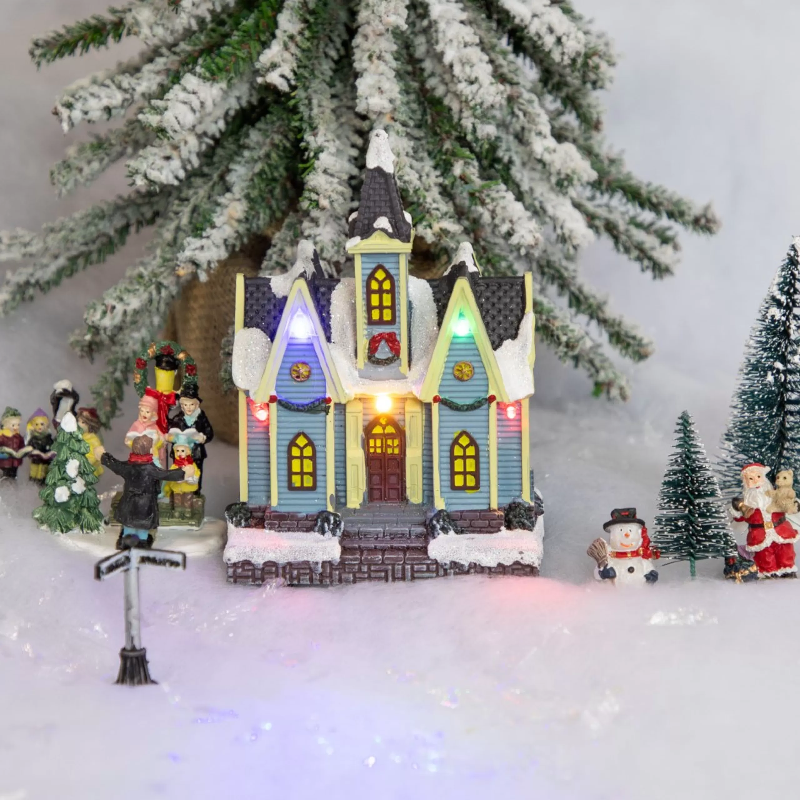 Christmas Villages*Northlight 6" Led Lighted Snowy Church Christmas Village Display Piece