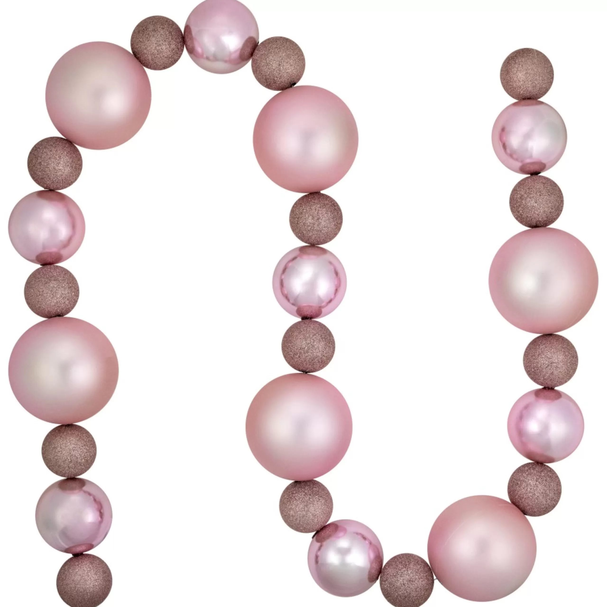 Shatterproof Ball Garland*Northlight 6' Pink Shatterproof Ball 3-Finish Christmas Garland