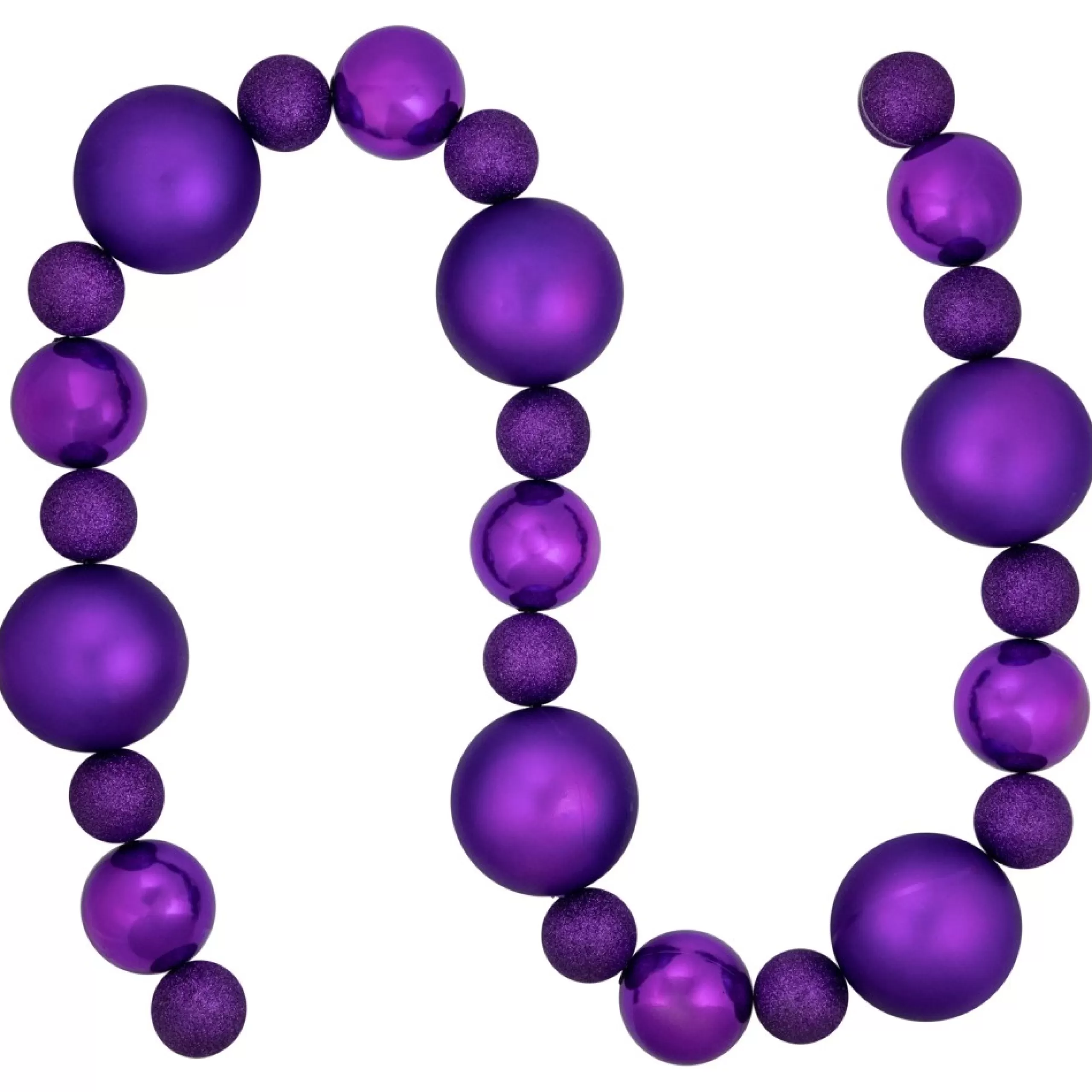 Shatterproof Ball Garland*Northlight 6' Purple Shatterproof Ball 3-Finish Christmas Garland