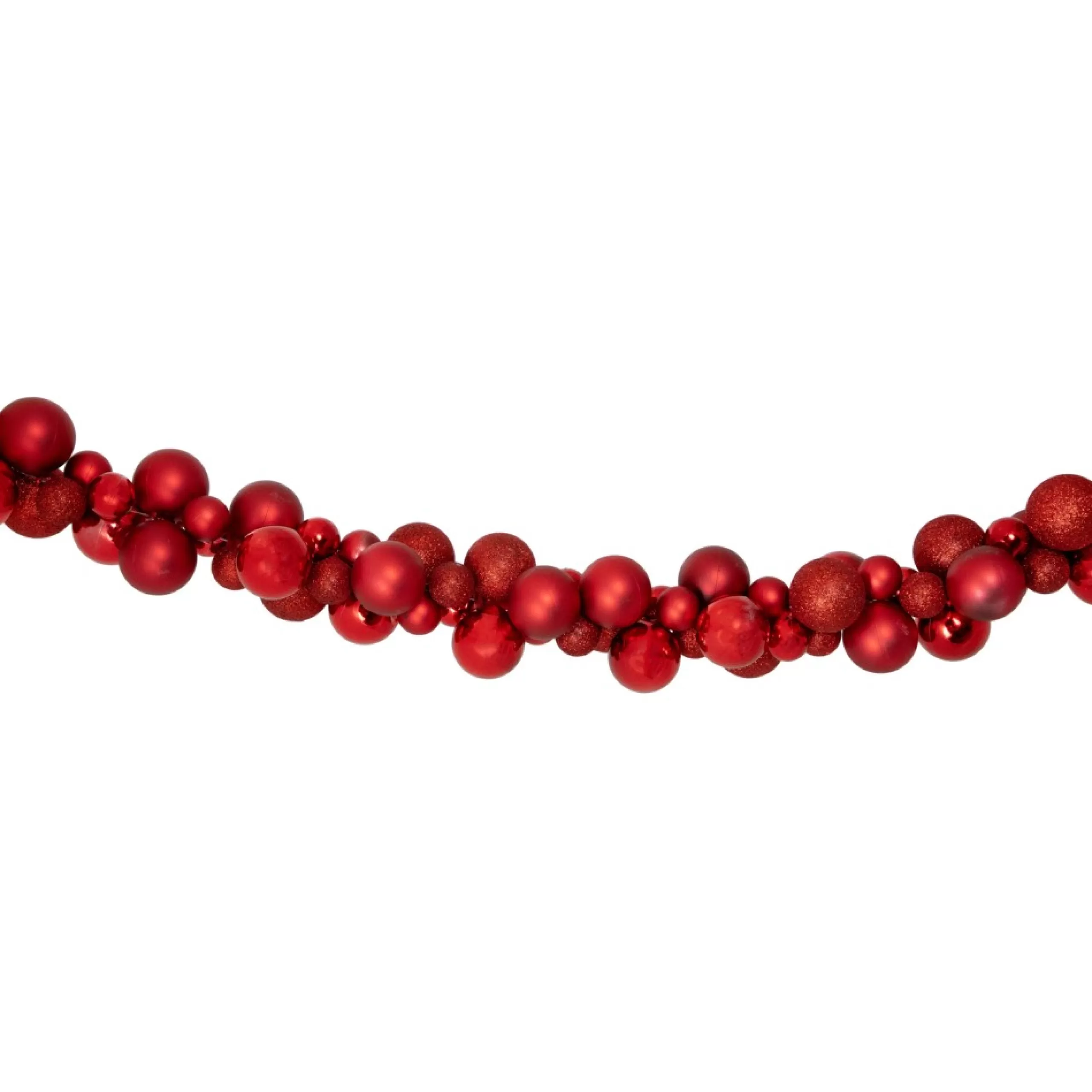 Specialty Garland*Northlight 6' Red 3-Finish Shatterproof Ball Christmas Garland