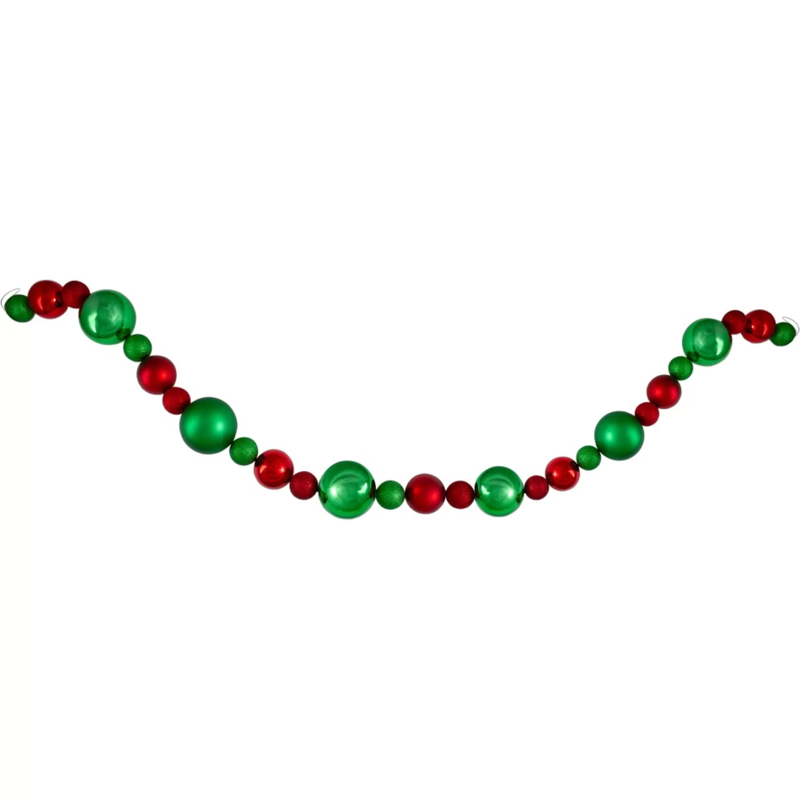 Specialty Garland*Northlight 6' Red And Green 3-Finish Shatterproof Ball Christmas Garland