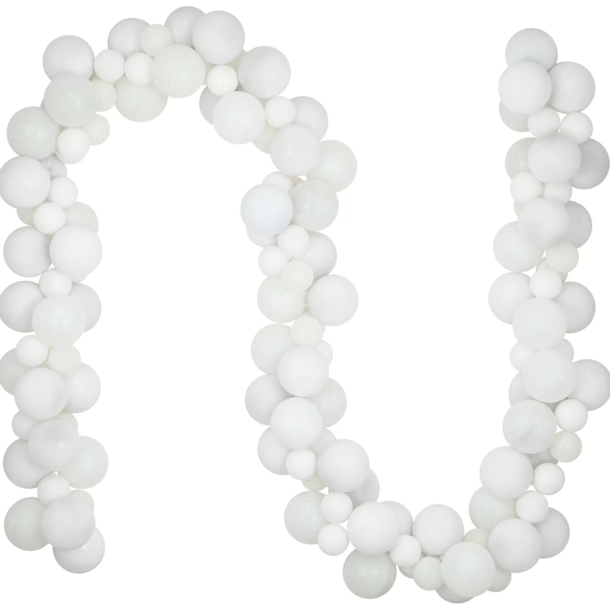 Shatterproof Ball Garland*Northlight 6' White 3-Finish Shatterproof Ball Christmas Garland