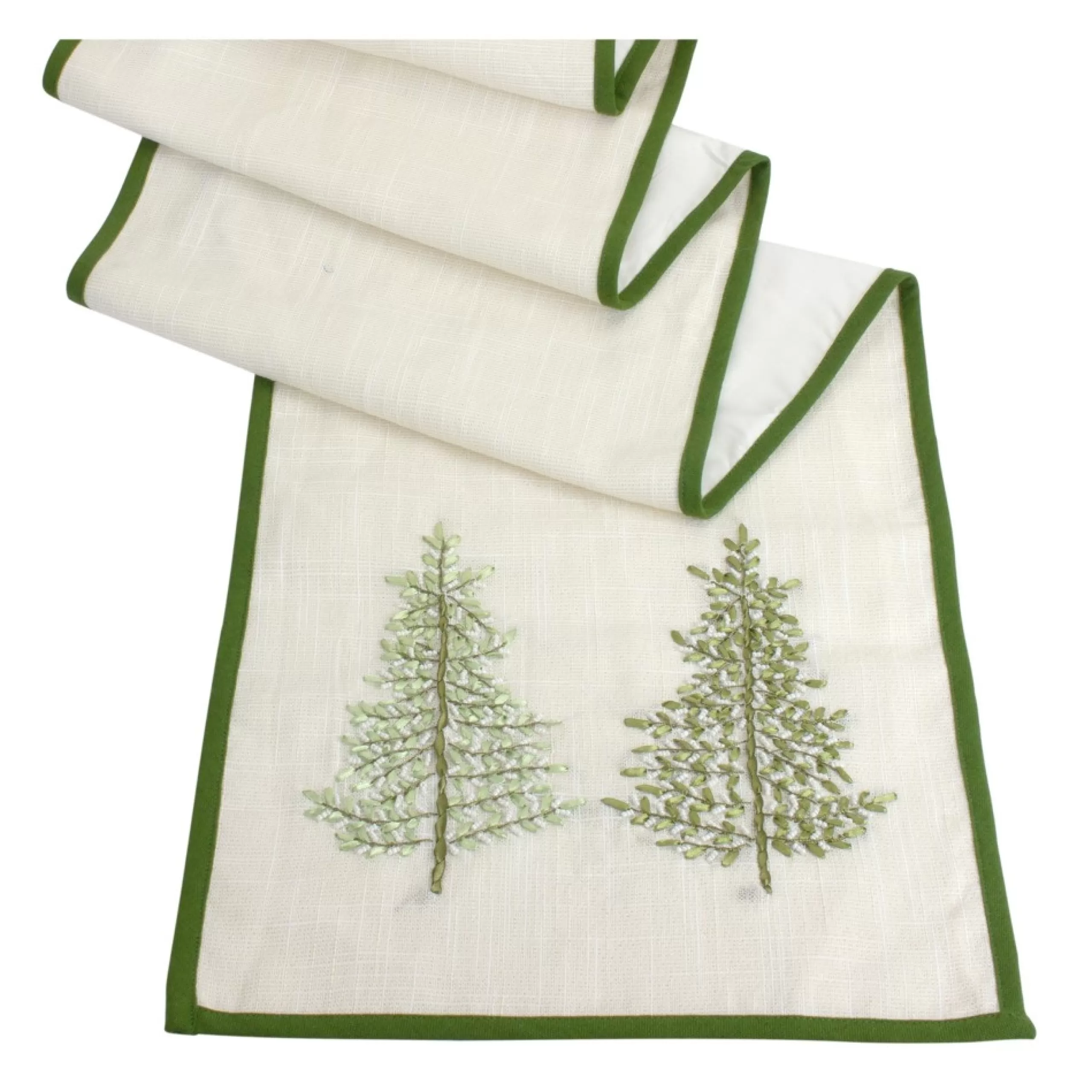 Linens*Melrose 72" Pine Tree Christmas Table Runner