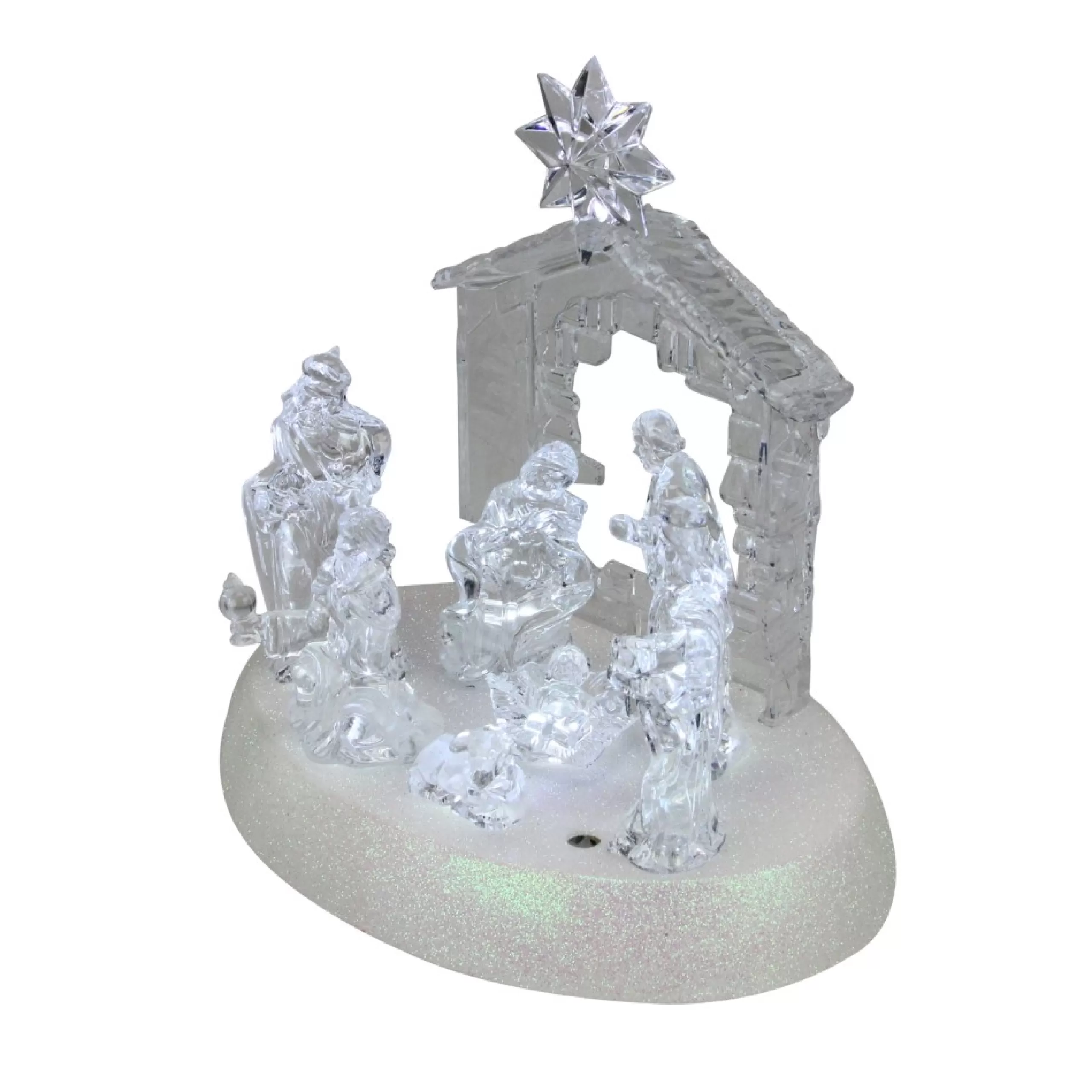 Nativities*Northlight 7.5" Clear Battery Operated Led Lighted Christmas Nativity Scene