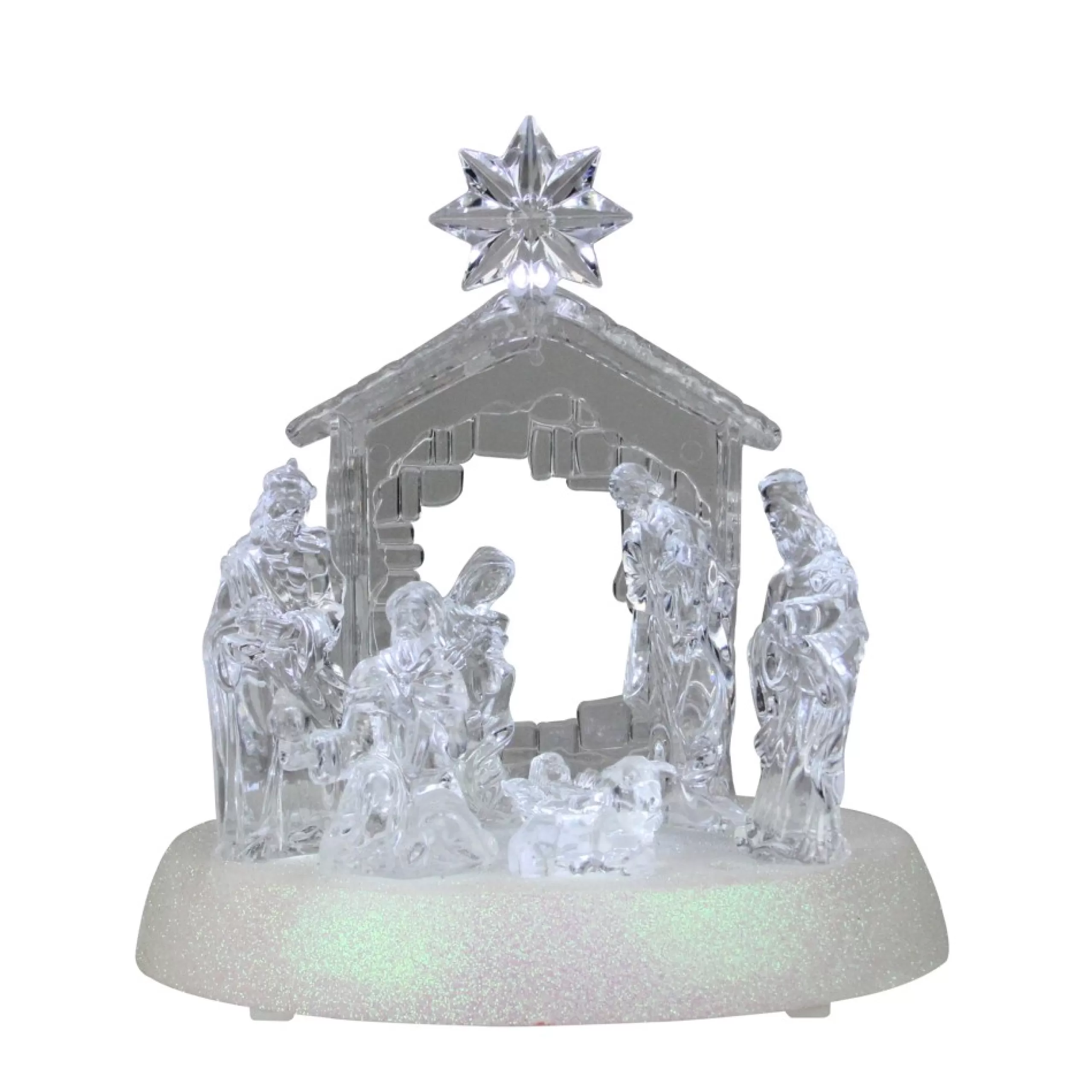 Nativities*Northlight 7.5" Clear Battery Operated Led Lighted Christmas Nativity Scene