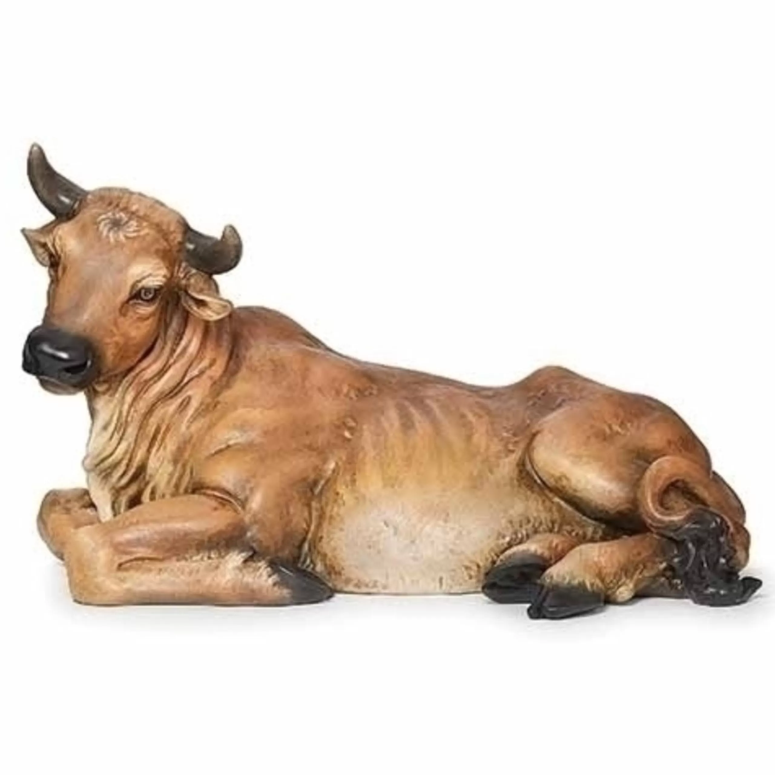 Nativities*Roman 7.75" Brown And Black Sitting Ox Nativity Tabletop Figurine