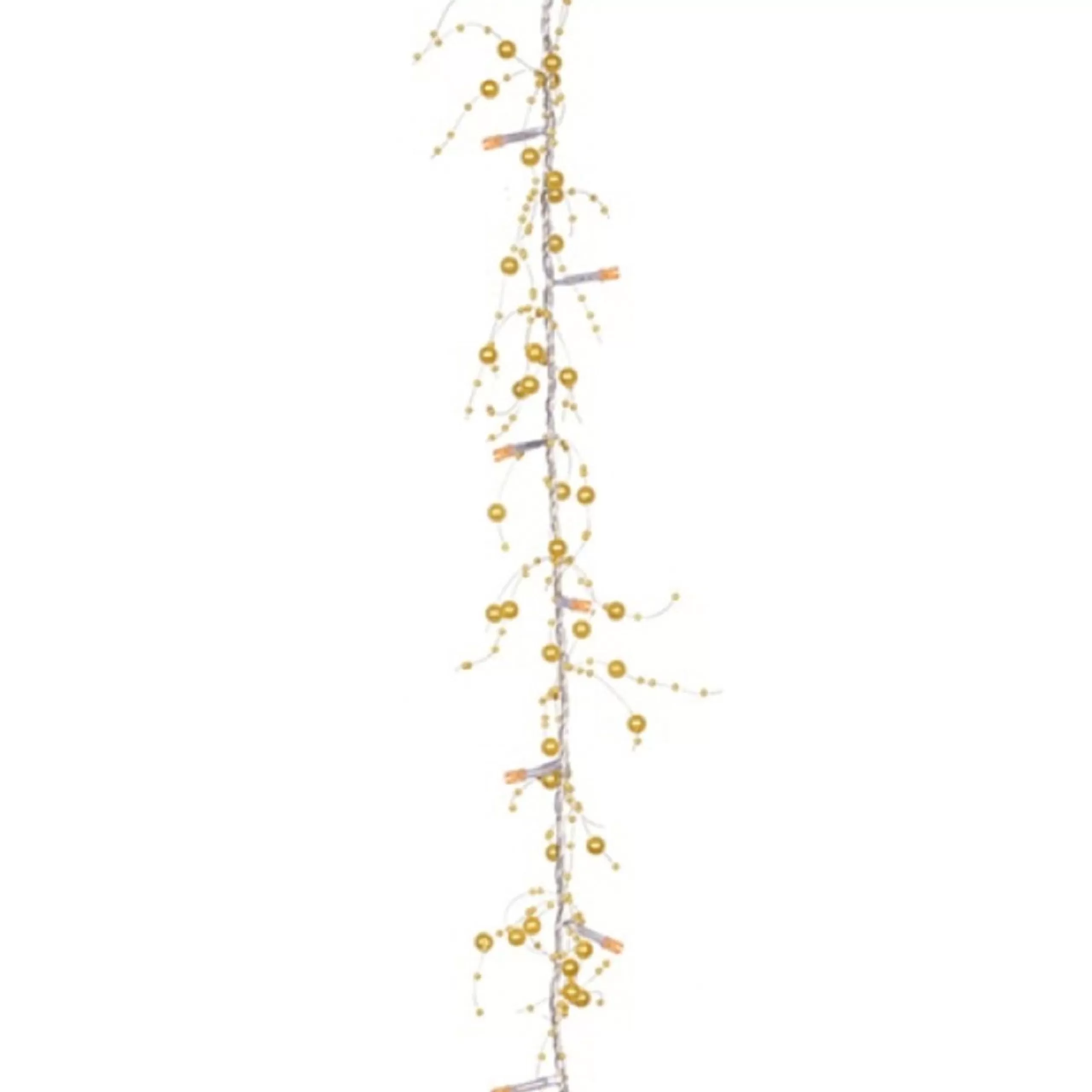 Pre-Lit Garland*Hofert 78" Pre-Lit Led Gold Beaded Artificial Christmas Garland