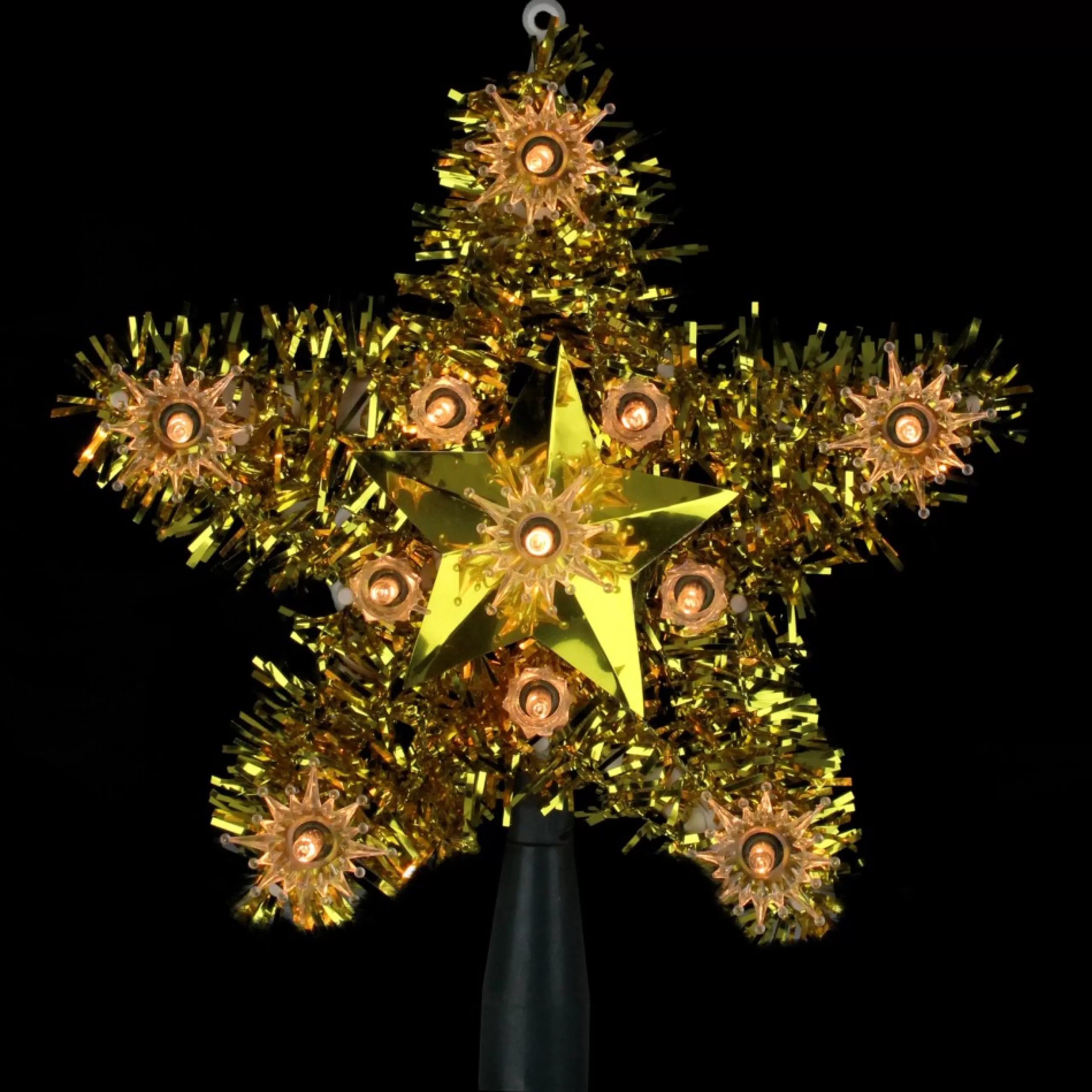 Star Tree Toppers*Northlight 7" Lighted Gold Star Christmas Tree Topper - Clear Lights