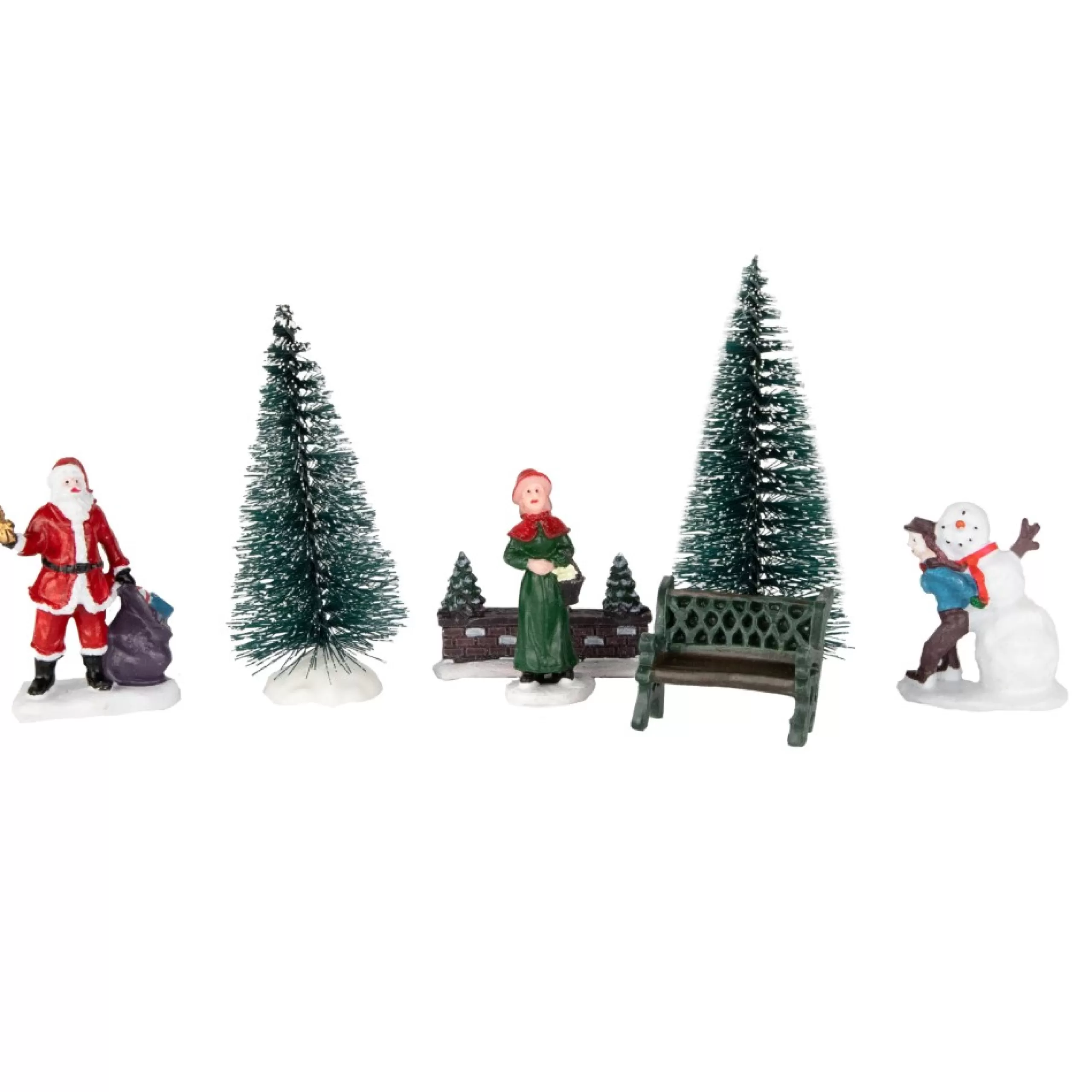 Christmas Villages*Northlight 7-Piece Christmas Village Figurine And Tree Display Set