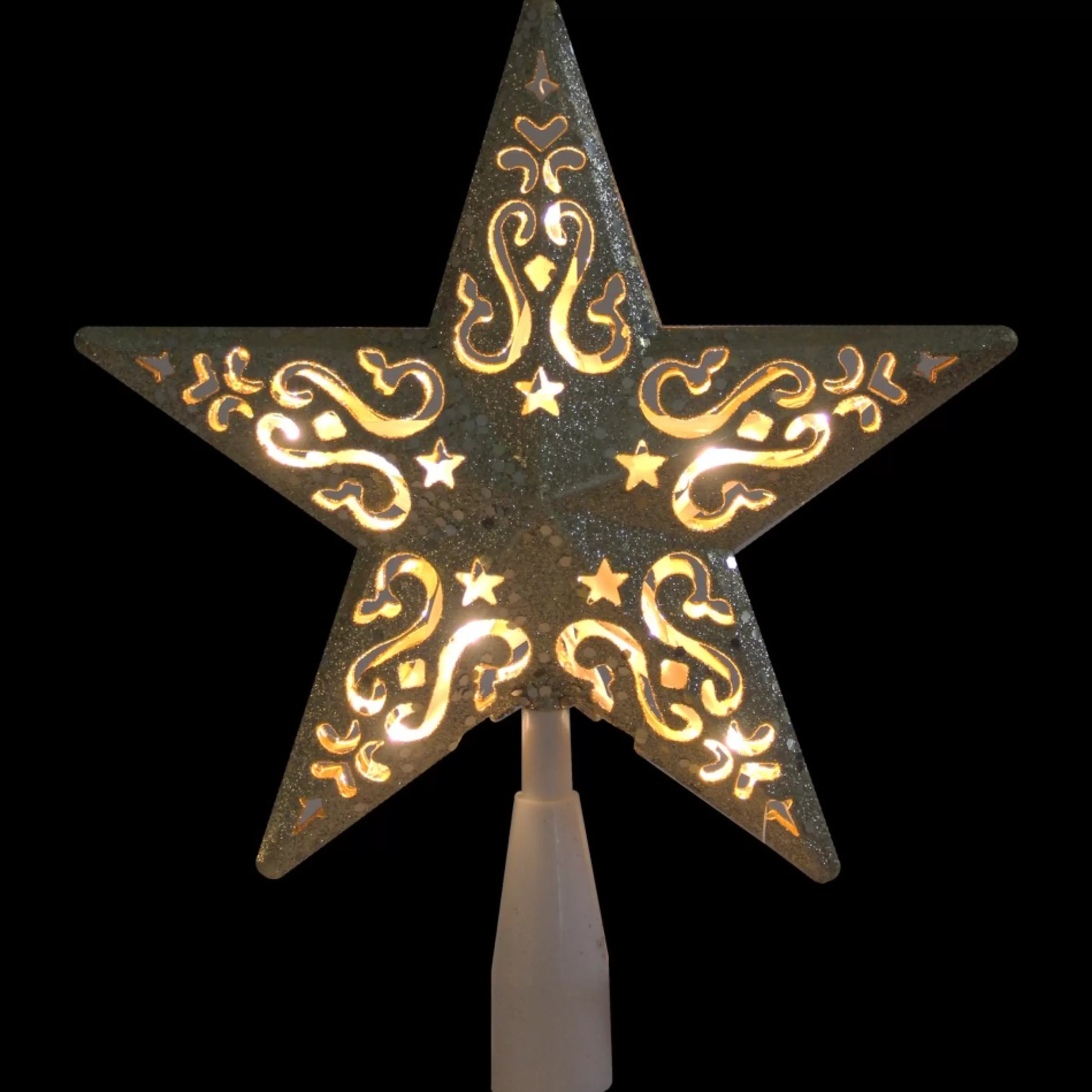 Star Tree Toppers*Northlight 8.25" Gold Glitter Star Christmas Tree Topper - Clear Lights