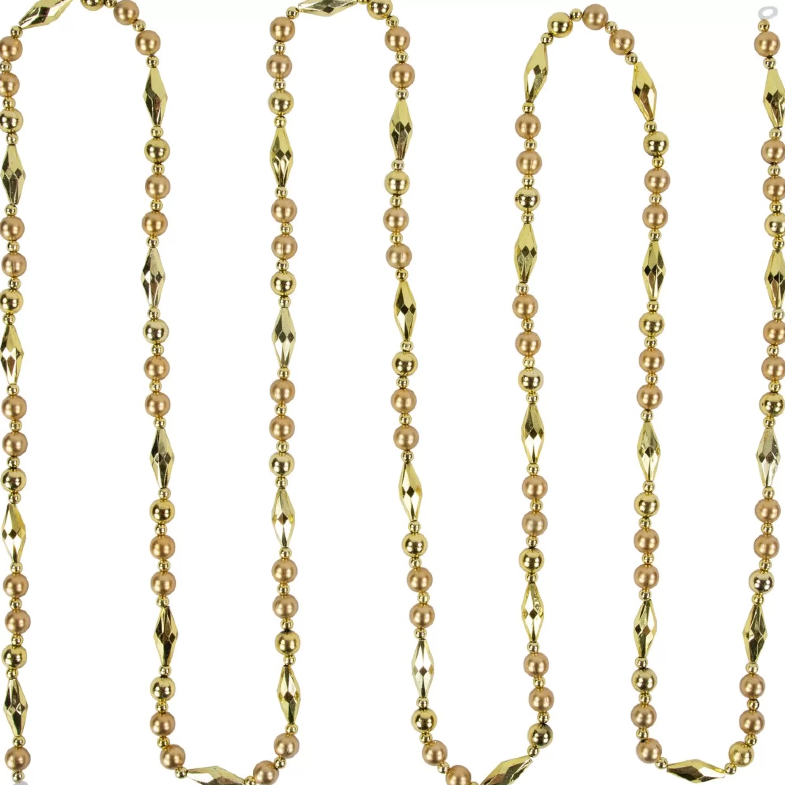 Beaded Garland*Northlight 9' Shiny And Matte Gold Beaded Christmas Garland, Unlit