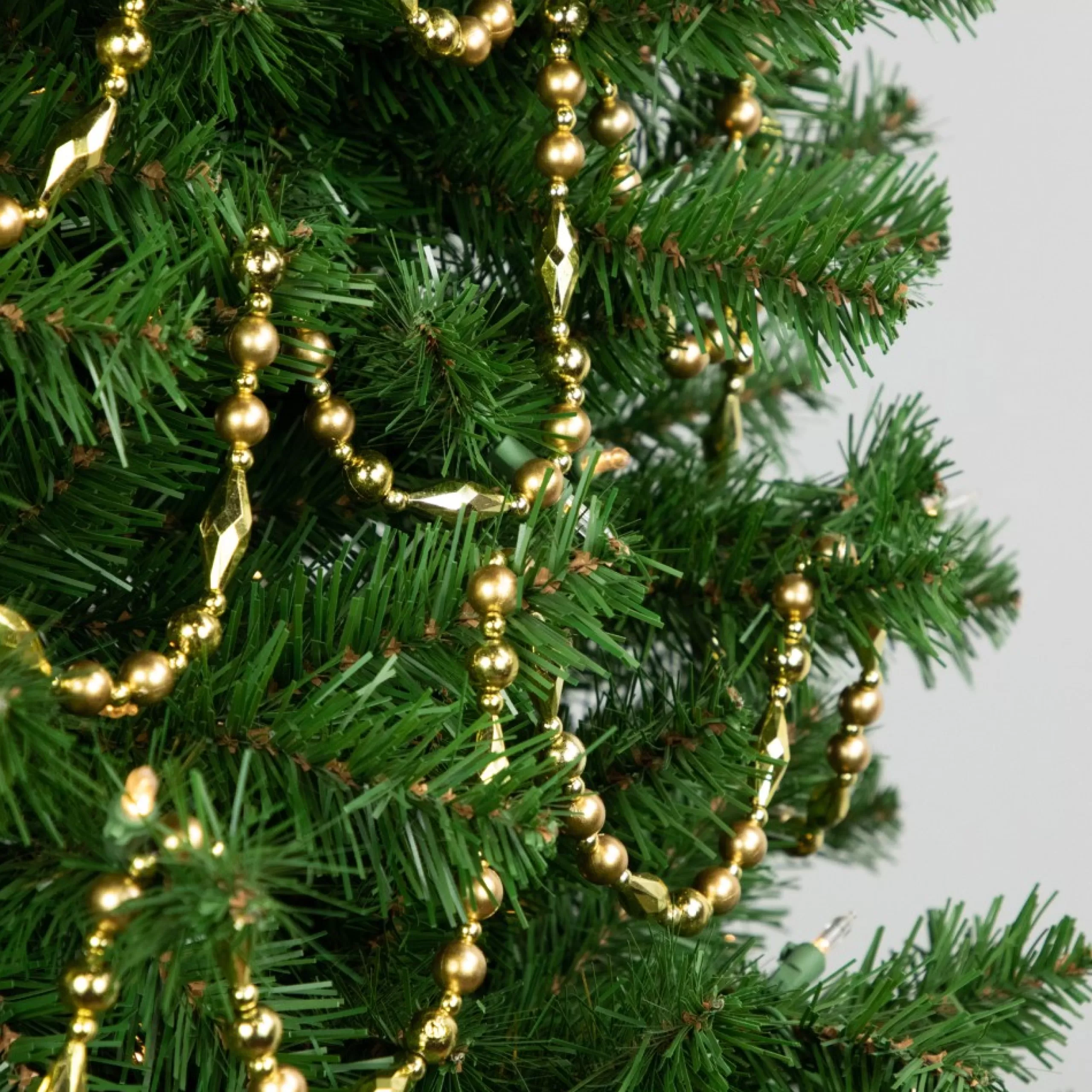 Beaded Garland*Northlight 9' Shiny And Matte Gold Beaded Christmas Garland, Unlit