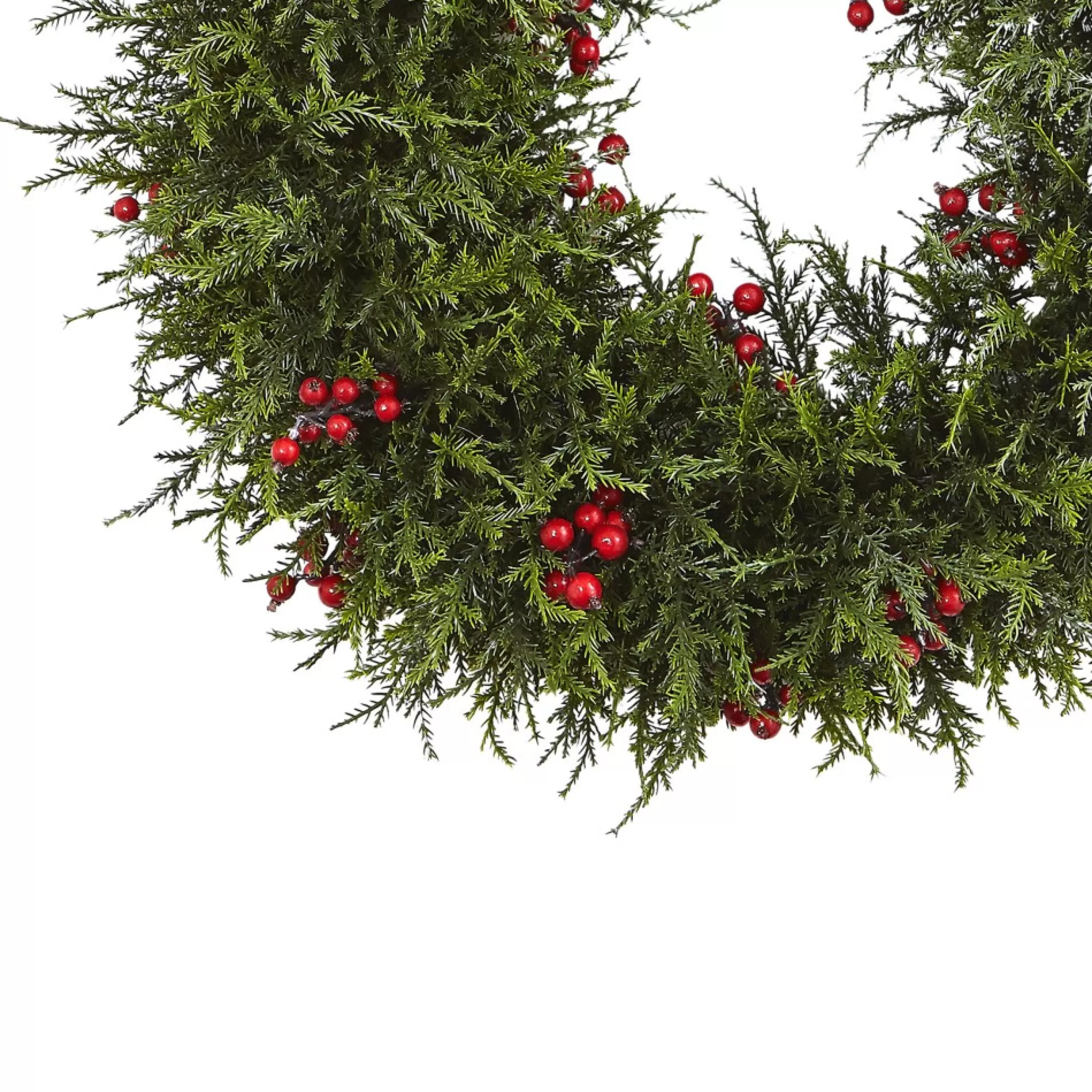 Berry Wreaths*Nearly Natural Artificial Cedar Berries Wreath, 20-Inch, Unlit