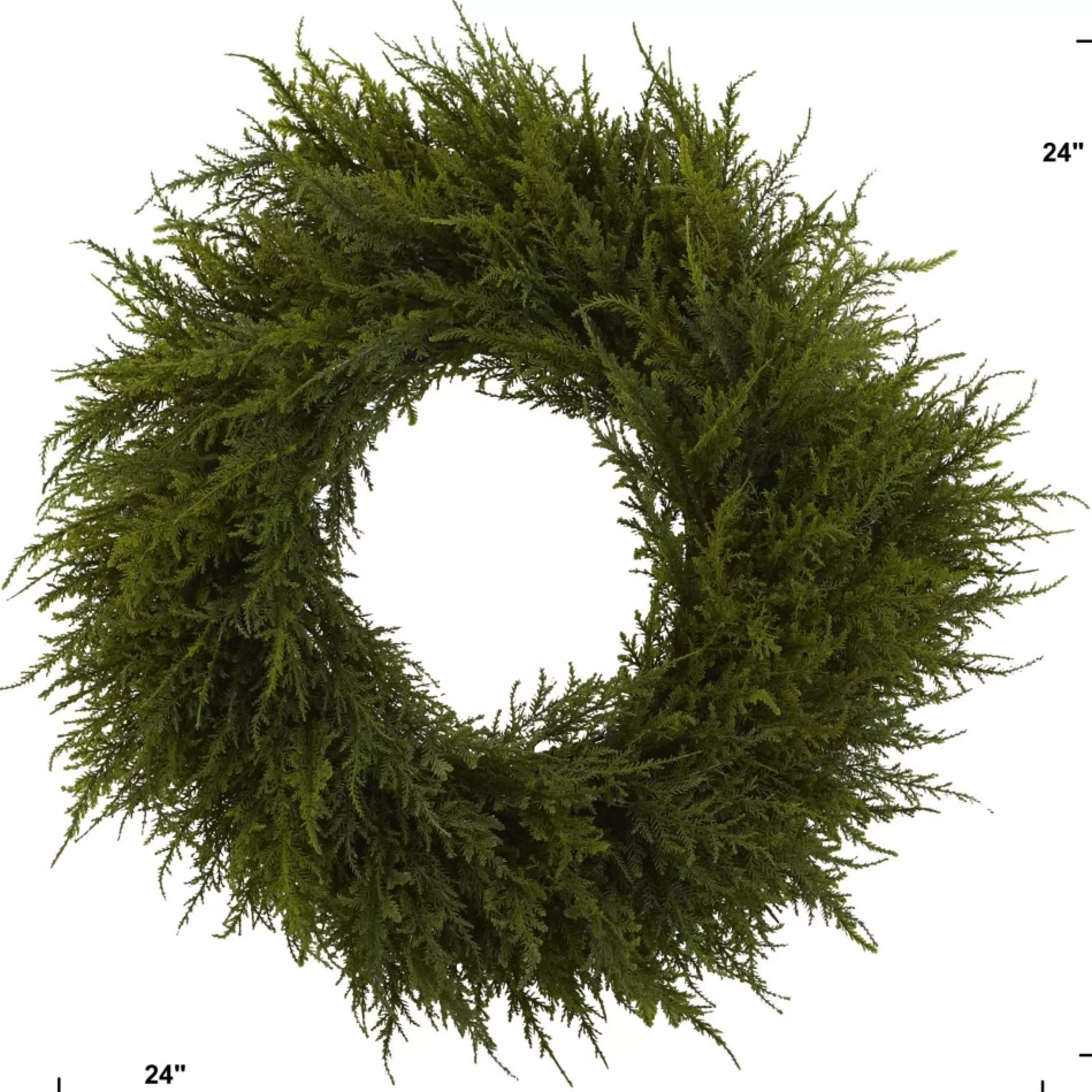 Traditional Pine Wreaths*Nearly Natural Cedar Artificial Christmas Wreath, 24-Inch, Unlit