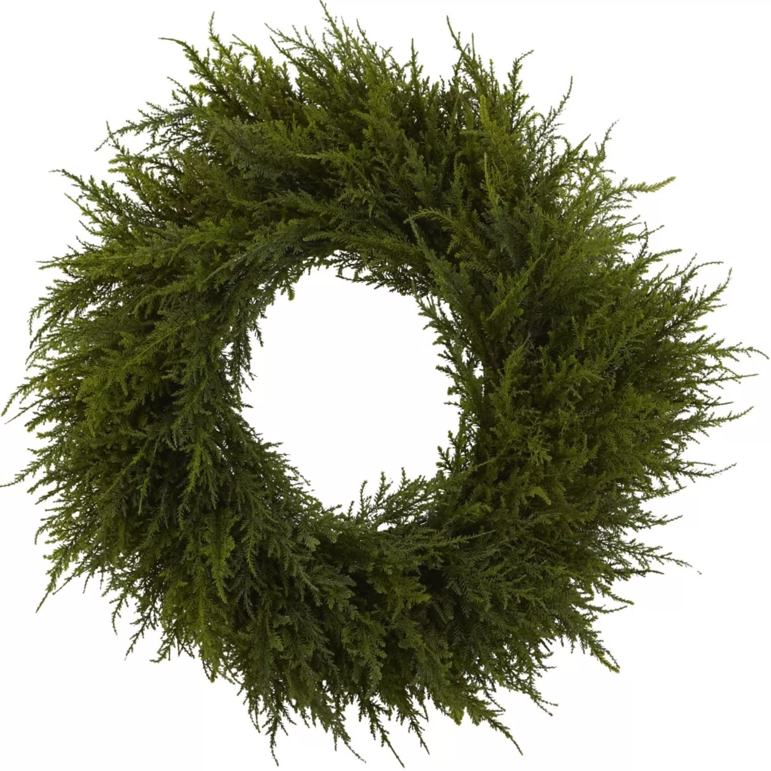 Traditional Pine Wreaths*Nearly Natural Cedar Artificial Christmas Wreath, 24-Inch, Unlit