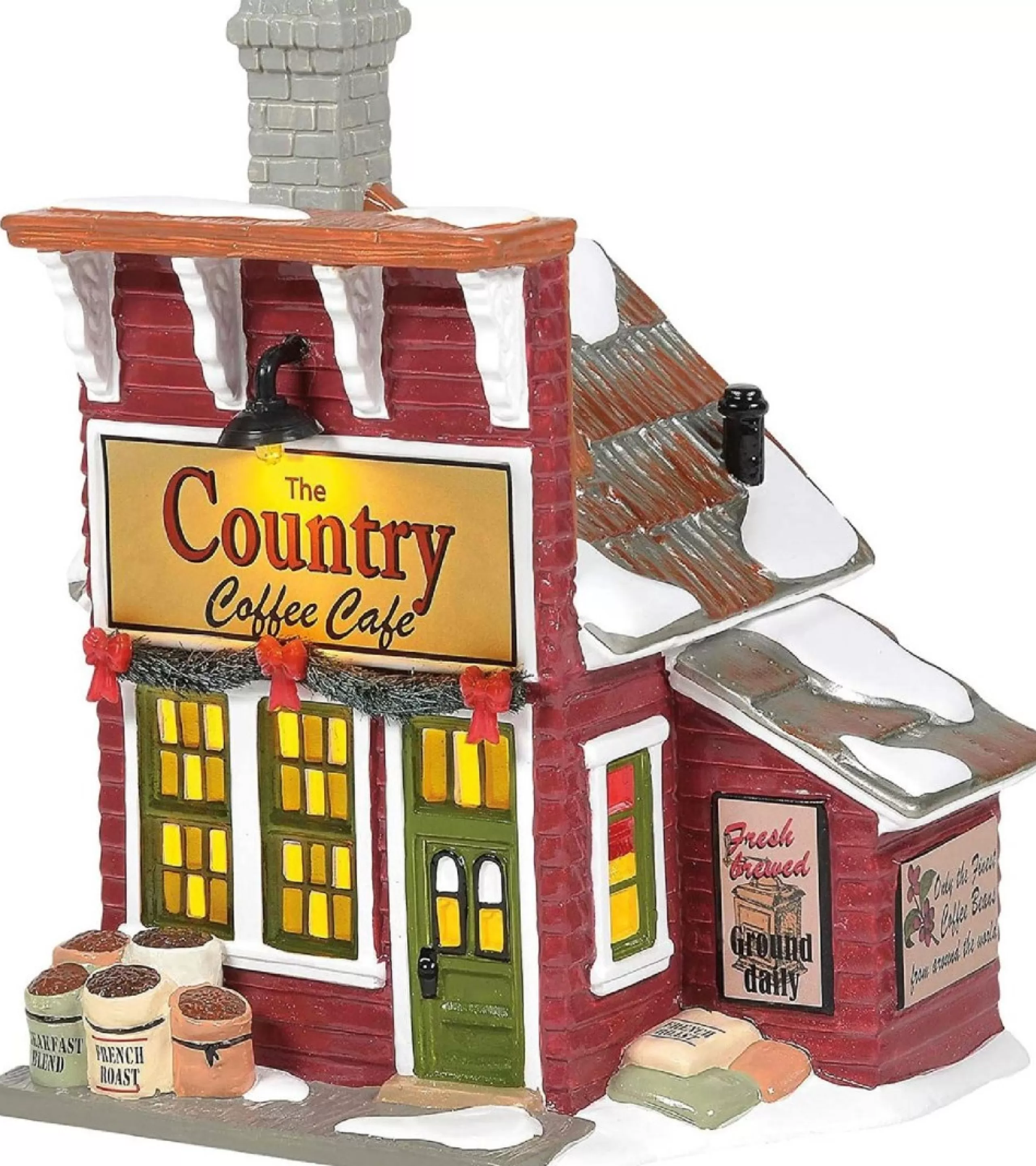 Christmas Villages*Department 56 The Country Coffee Cafe Lighted Building #6006977