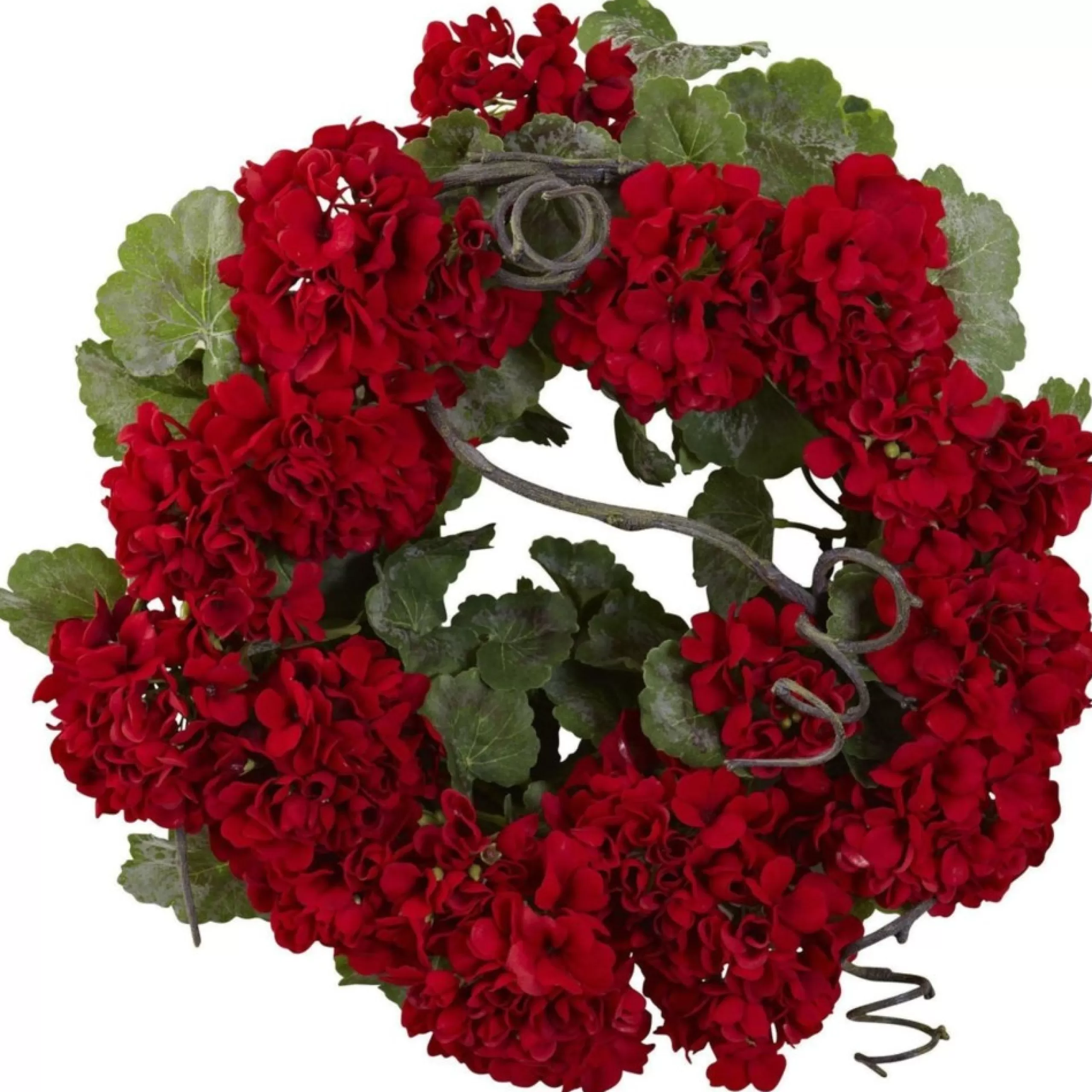 Specialty Wreaths*Nearly Natural Geranium Artificial Floral Christmas Wreath, 17-Inch, Unlit