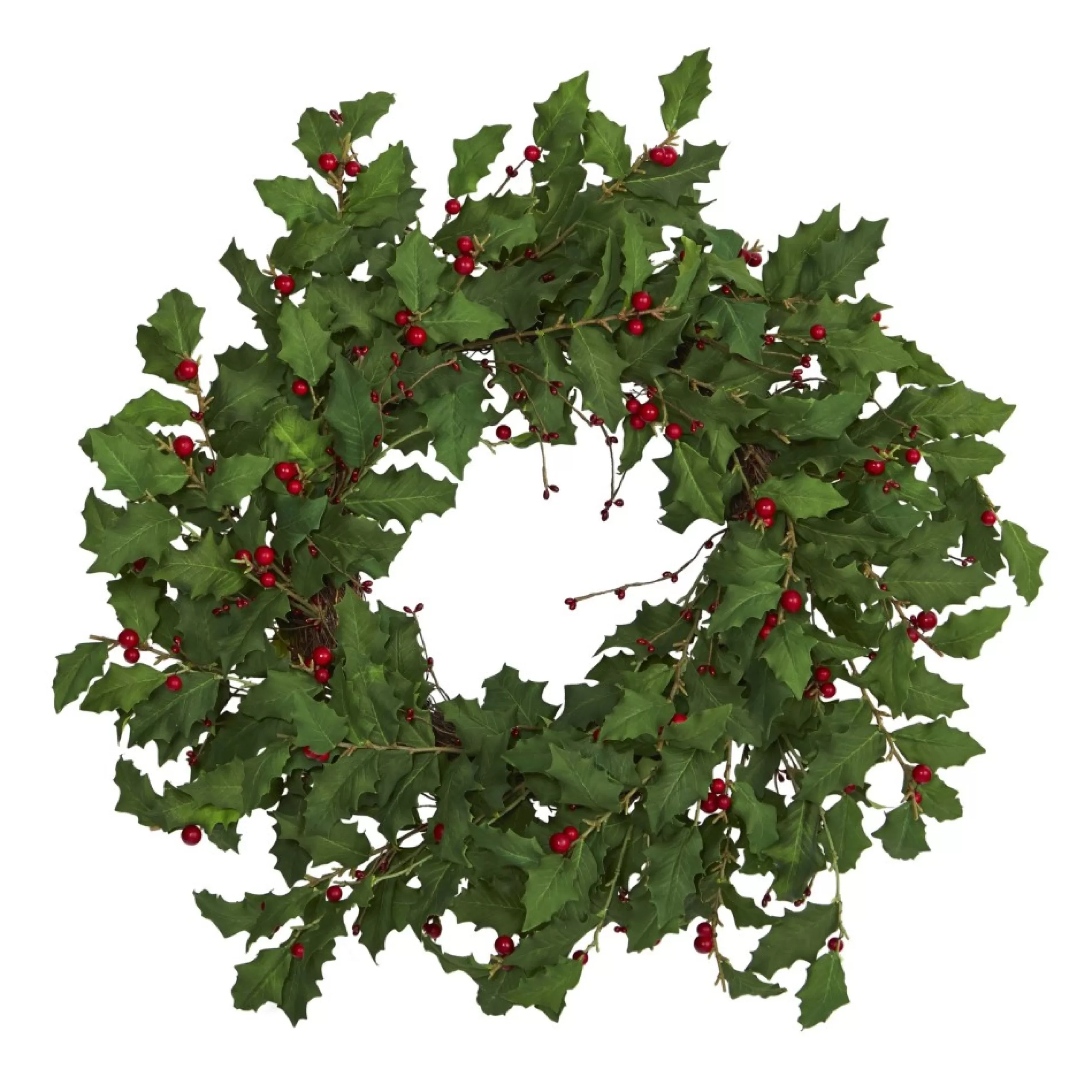 Berry Wreaths*Nearly Natural Holly Berry Artificial Christmas Wreath, 28-Inch, Unlit