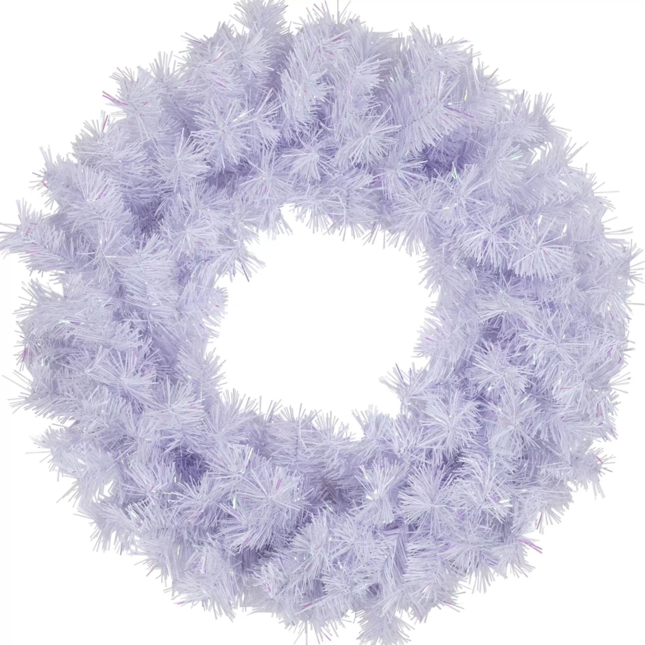 Unlit Wreaths*Northlight Icy White Iridescent Spruce Artificial Christmas Wreath - 18-Inch, Unlit