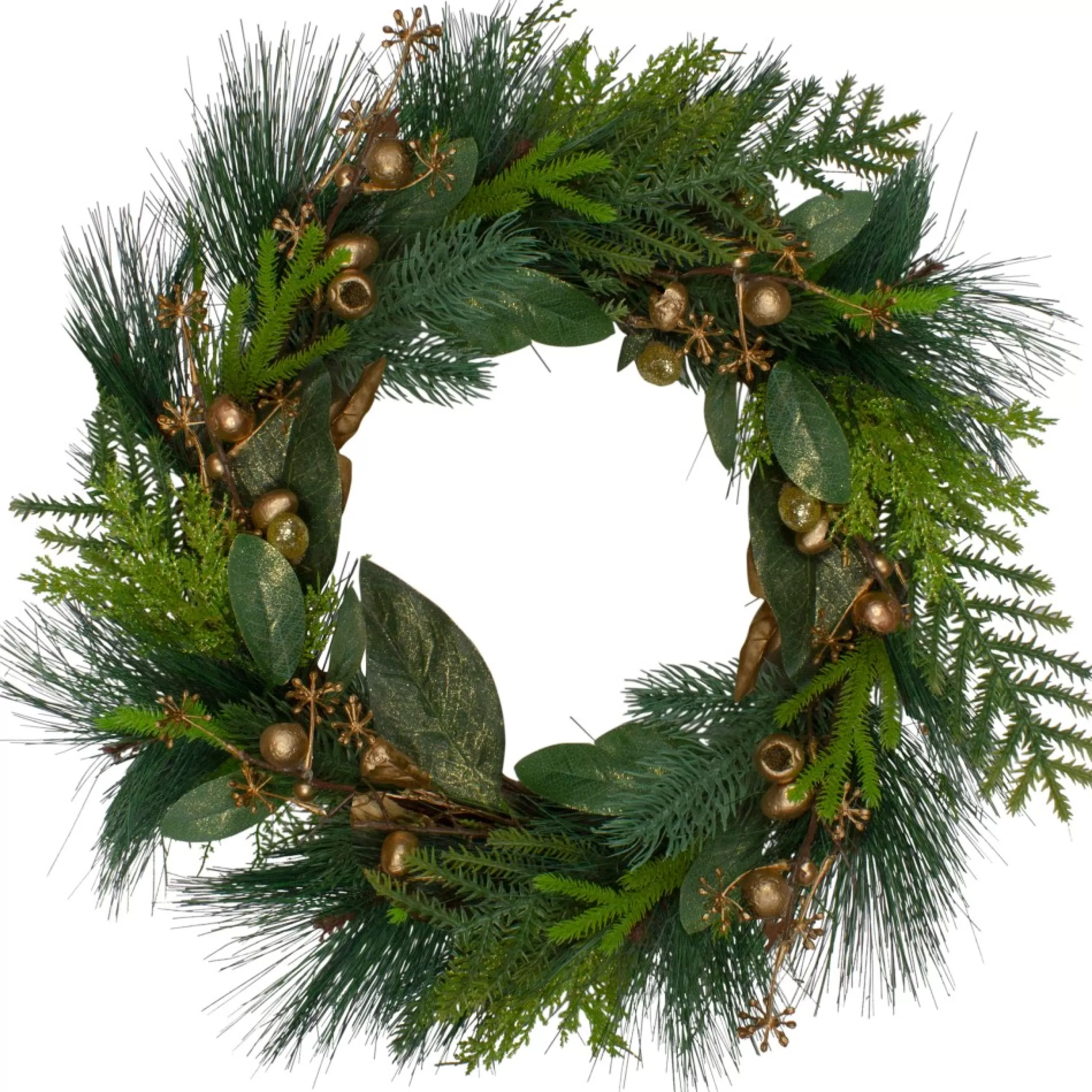 Specialty Wreaths*Northlight Leaves, Berry And Cedar Artificial Christmas Wreath - 20-Inch, Unlit