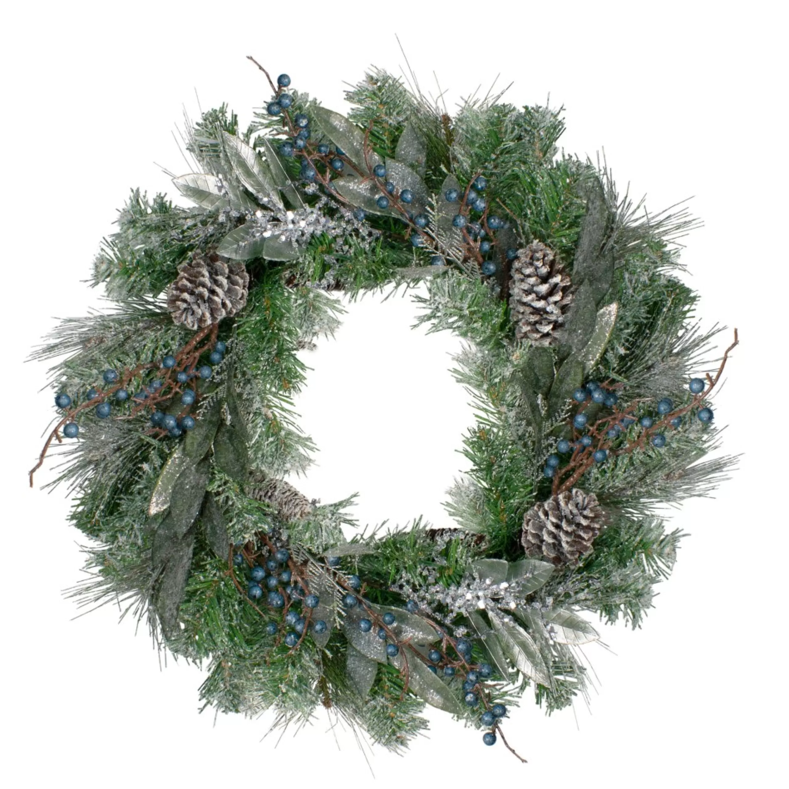 Traditional Pine Wreaths*Northlight Mixed Pine And Blueberries Artificial Christmas Wreath -24-Inch, Unlit