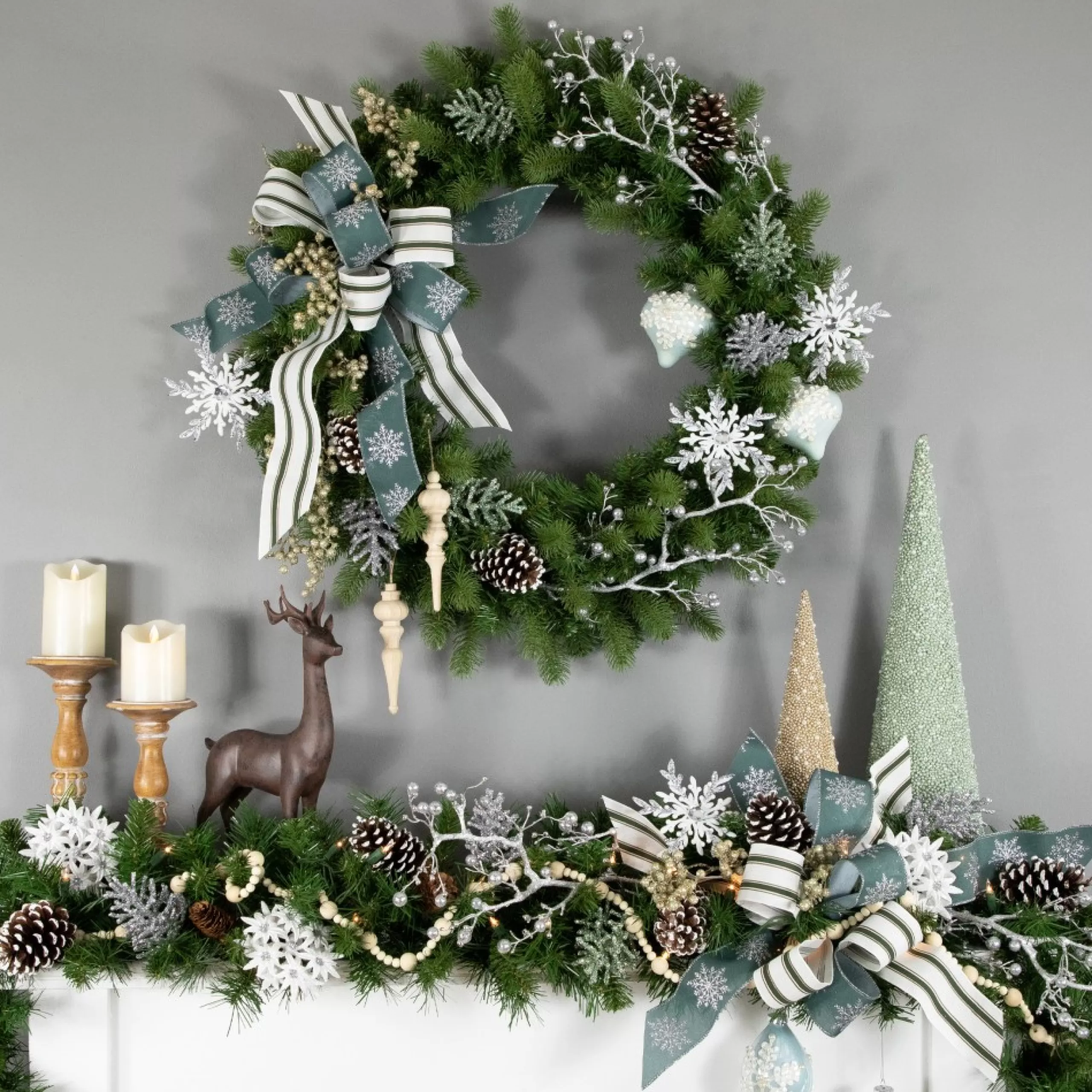 Unlit Wreaths*Northlight Noble Fir Artificial Christmas Wreath, 30-Inch - Unlit