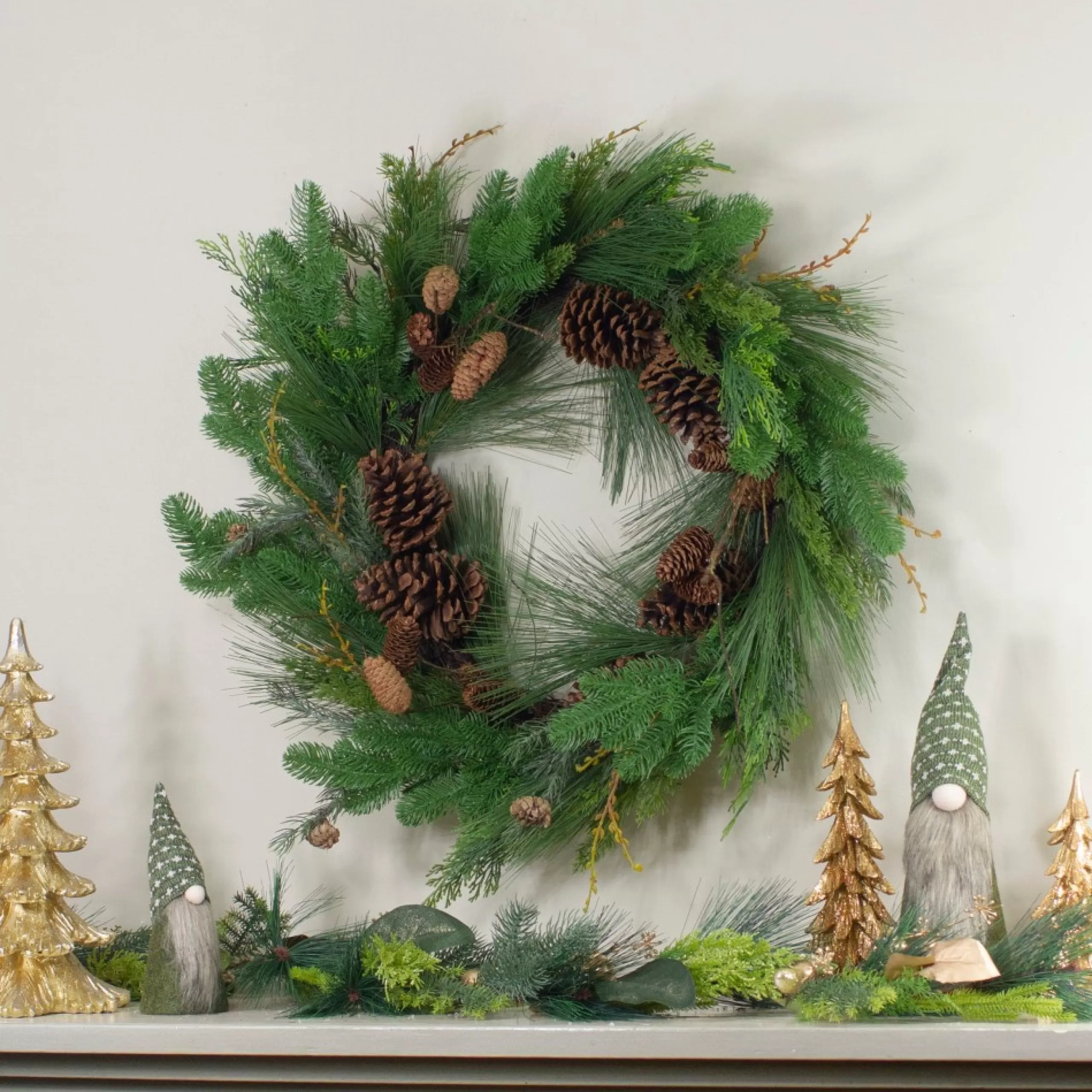 Traditional Pine Wreaths*Northlight Pine Cone And Cedar Artificial Christmas Wreath - 32-Inch, Unlit