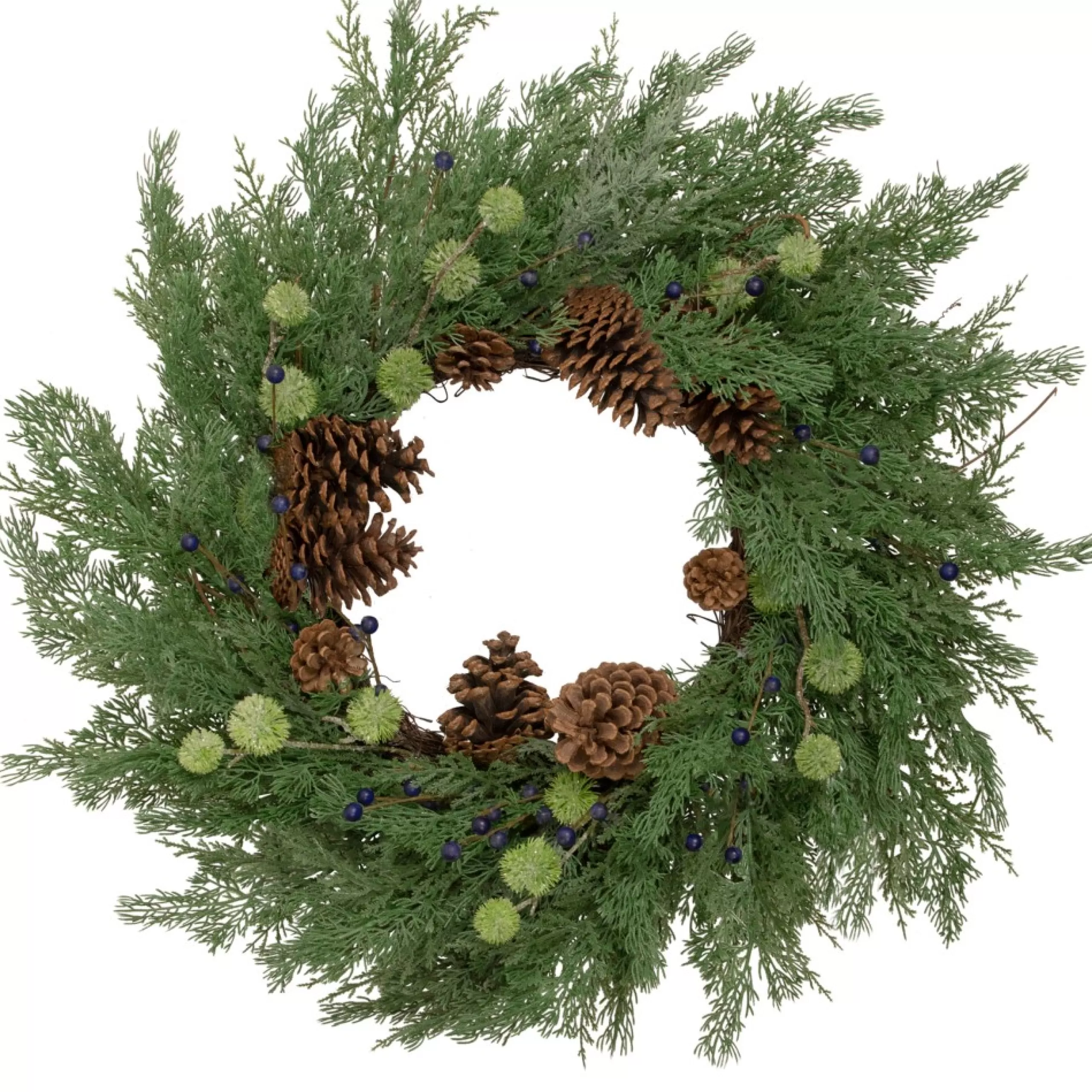 Berry Wreaths*Northlight Pinecones And Blueberries Artificial Christmas Wreath, 28-Inch, Unlit