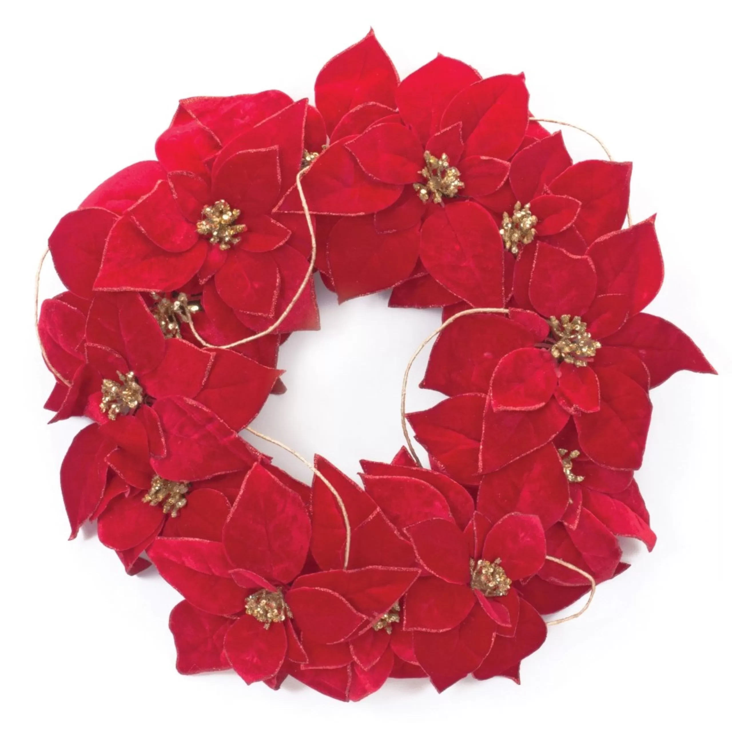 Specialty Wreaths*Melrose Poinsettia Flower Artificial Christmas Wreath, 20.5-Inch, Unlit