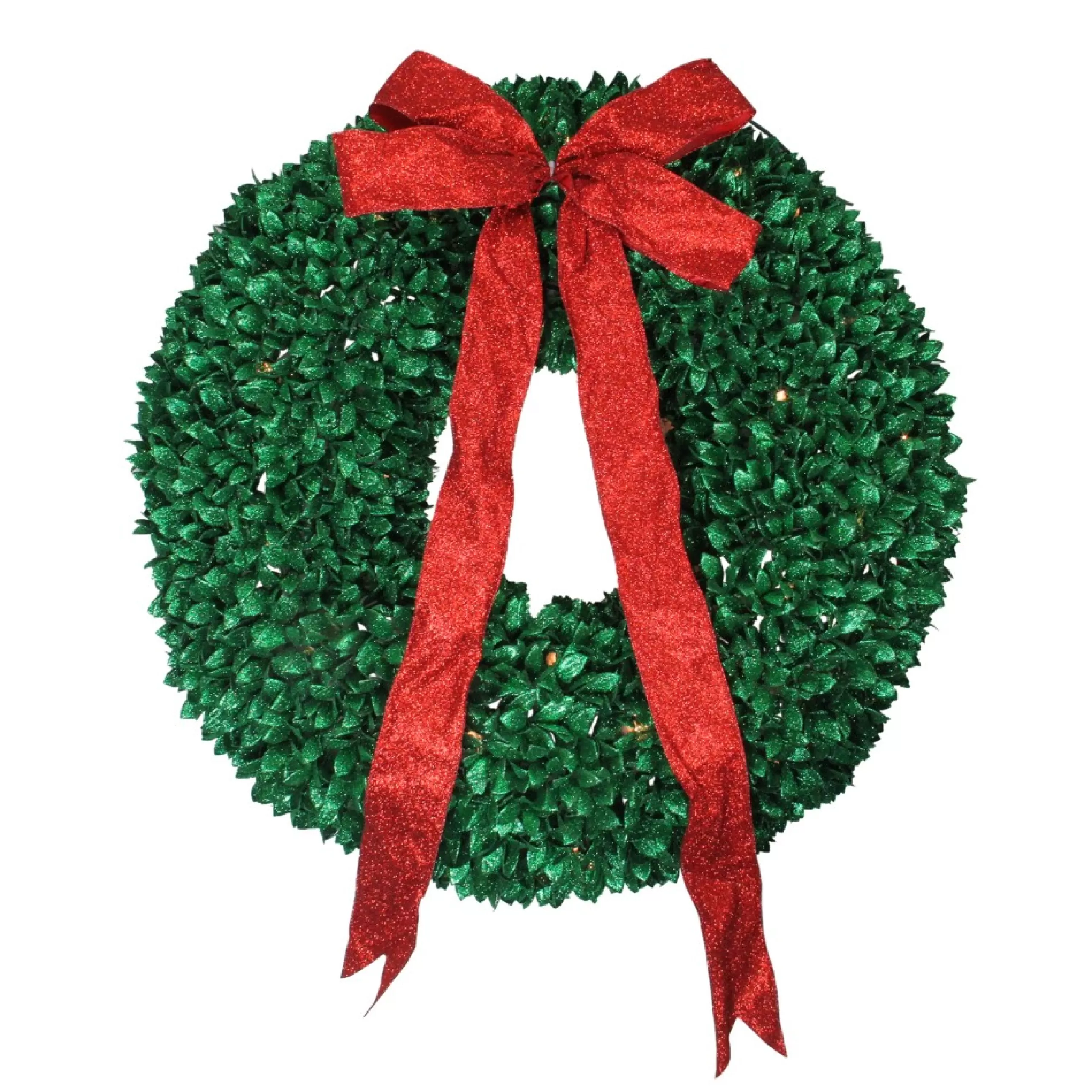 Specialty Wreaths*Northlight Pre-Lit Glittered Leaves Artificial Christmas Wreath - 28-Inch, Clear Lights