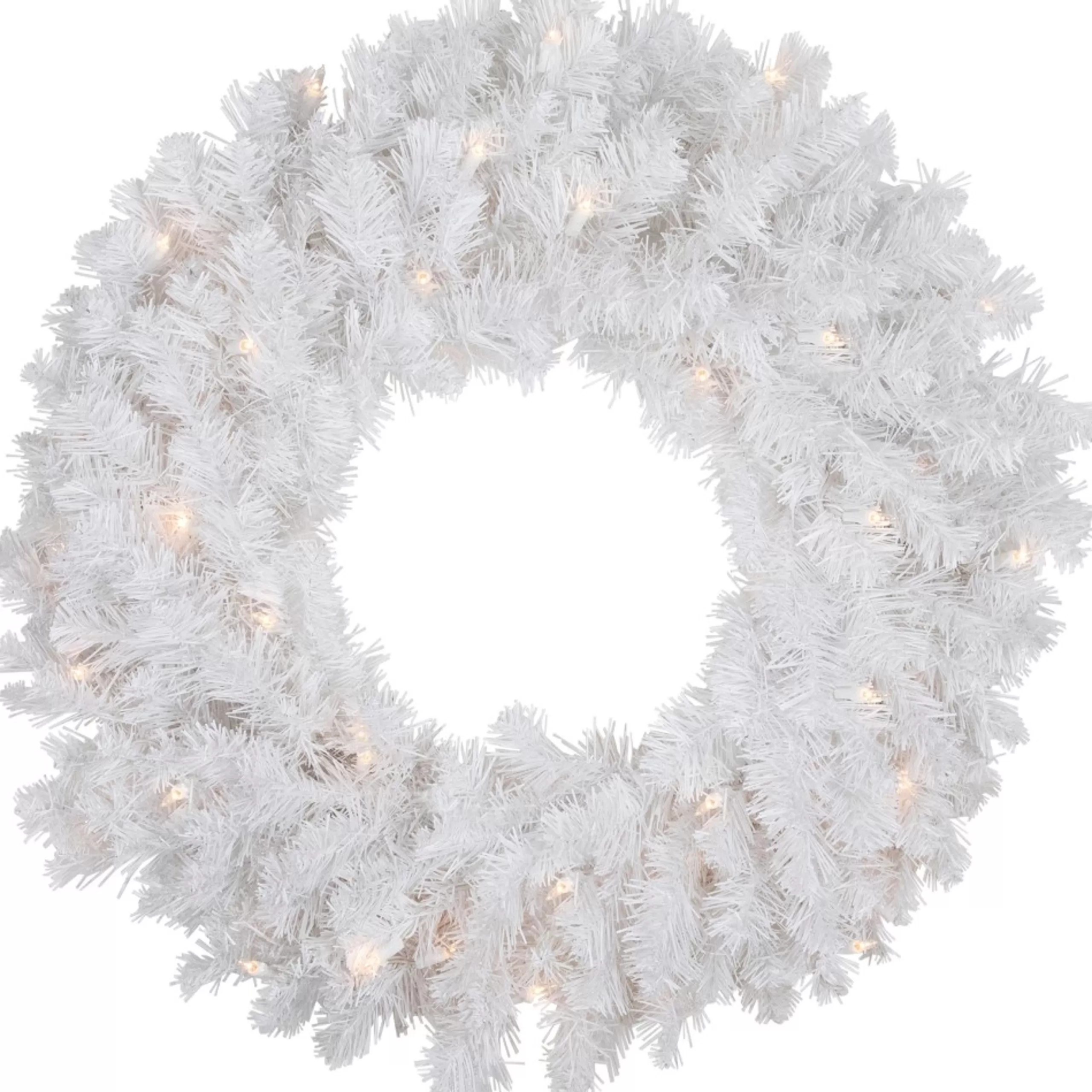 Pre-Lit Wreaths*Northlight Pre-Lit Snow White Artificial Christmas Wreath, 24-Inch, Clear Lights