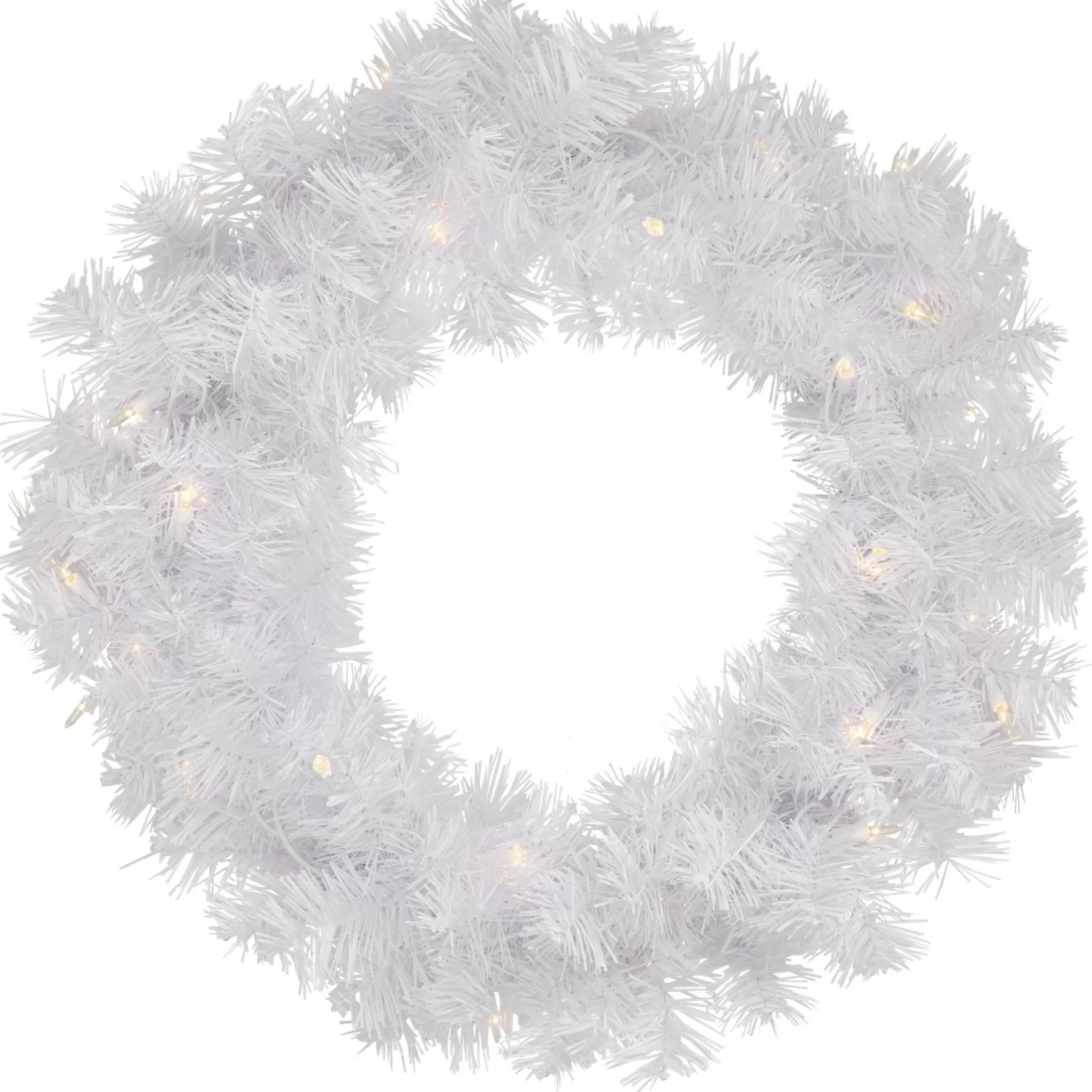 Pre-Lit Wreaths*Northlight Pre-Lit White Pine Artificial Christmas Wreath - 24-Inch, Clear Lights