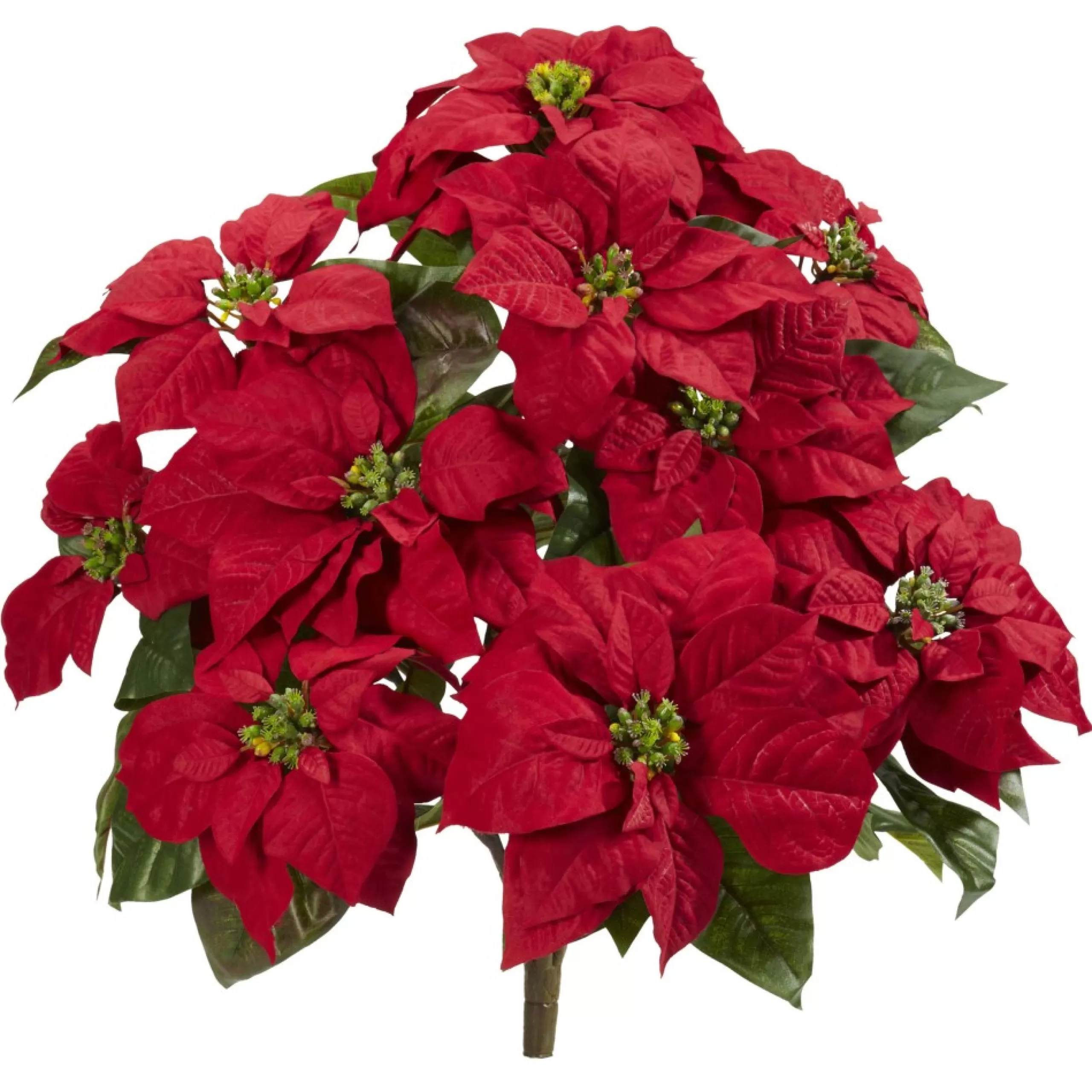 Floral*Nearly Natural Set Of 2 Artificial Poinsettia Plant 24"